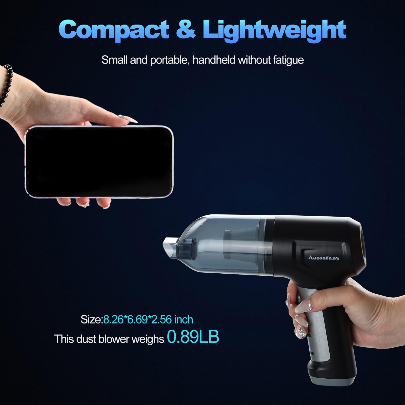 Cordless Handheld Vacuum Cleaner - 13000PA Powerful Suction, Brushless Motor, 3-in-1 Portable Car & Home Vacuum with Long Battery Life | Perfect for Car Seats, Pet Hair, Sofa & Small Spaces Cleaning
