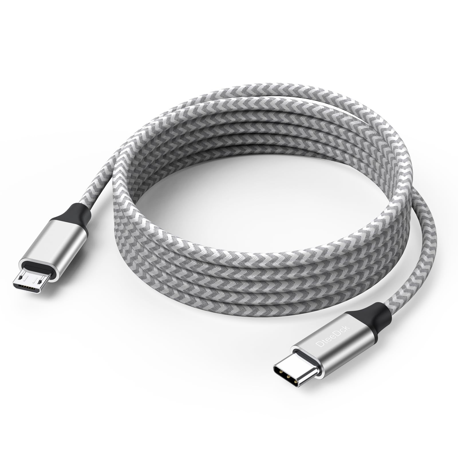 Premium 10ft USB C to Micro USB Cable - 3M Braided Fast Charging & Data Sync Cord - Durable Male to Male Adapter for Samsung Galaxy, Android Phones, PS4 Controllers & More - Perfect for Home, Office & Travel Charging
