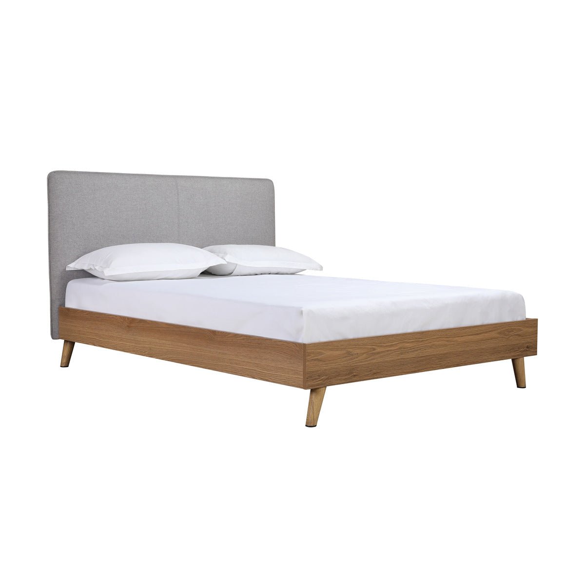 Cassidy Full Platform Bed with Upholstered Headboard - Queen Size Modern Bed Frame with Storage, Upholstered Bed for Bedroom, Guest Room & Master Suite