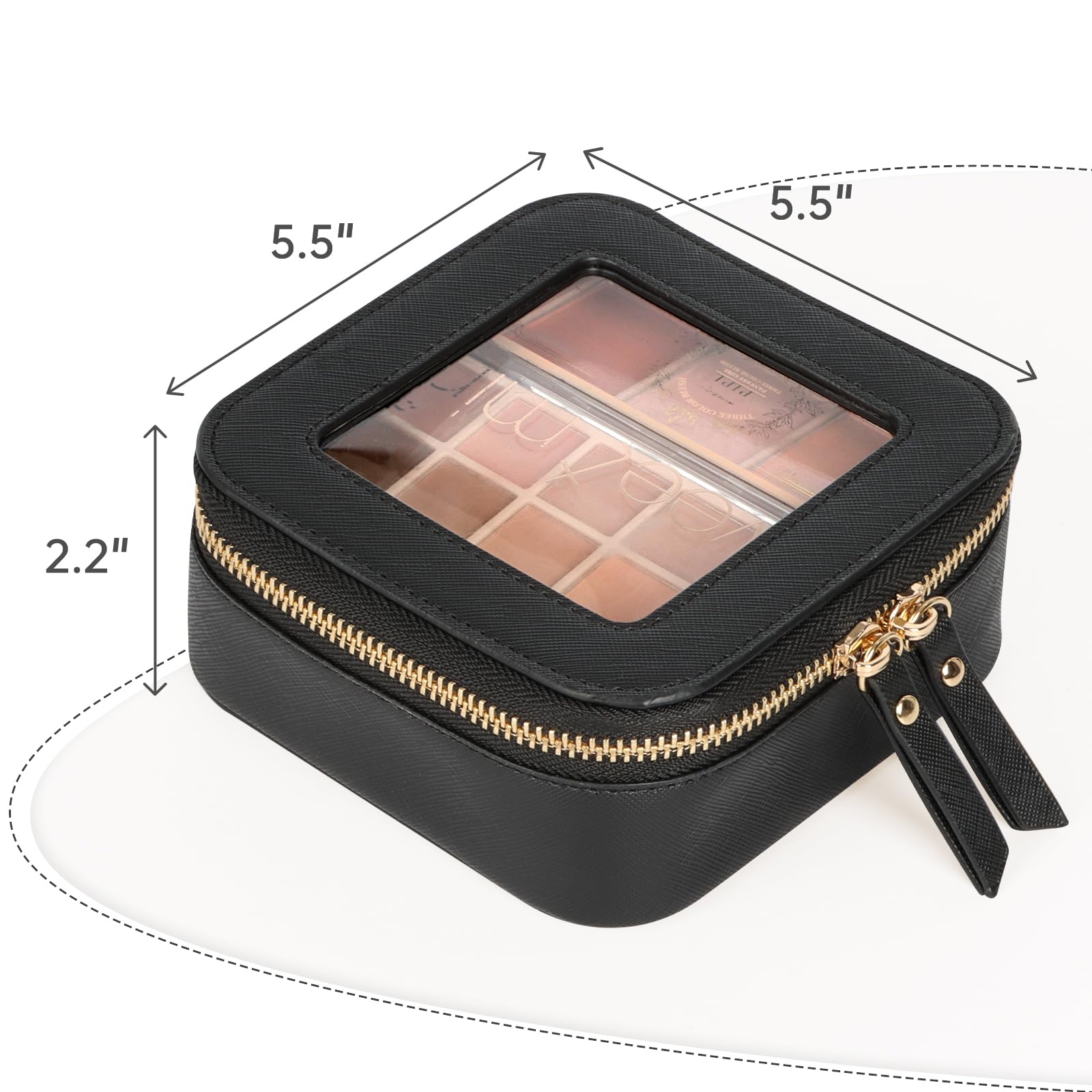 Clear Makeup Bag with Zipper - Small Cosmetic Organizer Pouch for Purse, Mini Toiletry Bag for Women (Black) - Perfect for Travel, Gym & Daily Essentials Storage