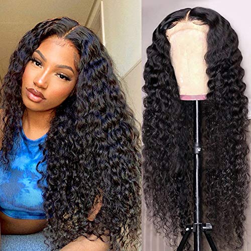 Midulla HD Transparent Lace Front Wigs - 26 Inch Brazilian Deep Wave Human Hair Wig 150% Density for Black Women | Pre-Plucked with Baby Hair | Natural Curly Hairstyle for Daily Wear & Special Occasions