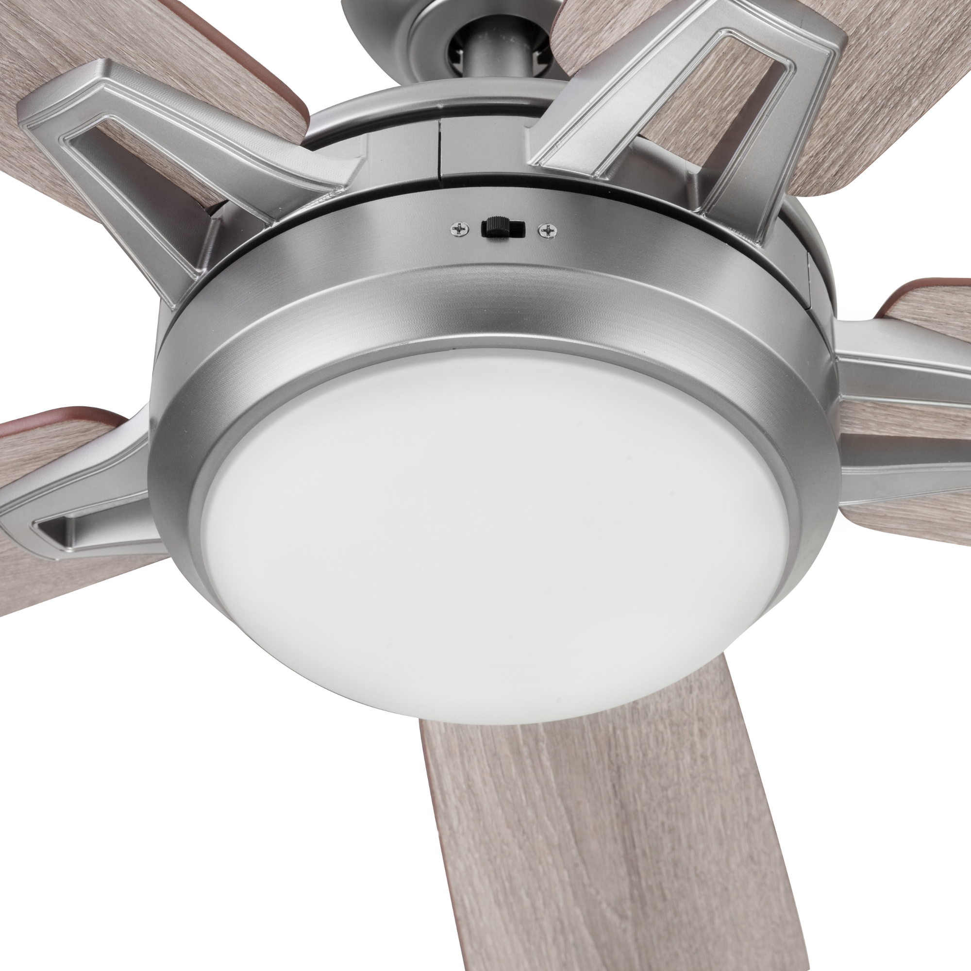 52 Inch Lorelai Smart Ceiling Fan with Remote Control - Silver Finish - Perfect for Living Room, Bedroom & Office Cooling and Air Circulation