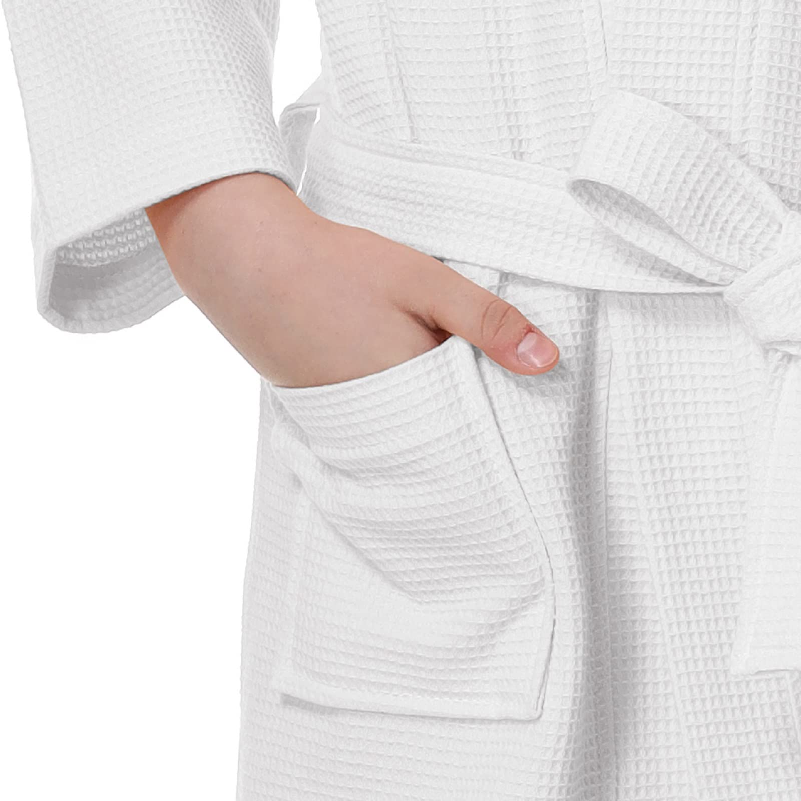 TopTie Kids Bathrobe for Boys & Girls - Soft Waffle Weave Lightweight Sleepwear Robe for Ages 3-10 - Perfect for Bath Time, Lounging & Bedtime Comfort