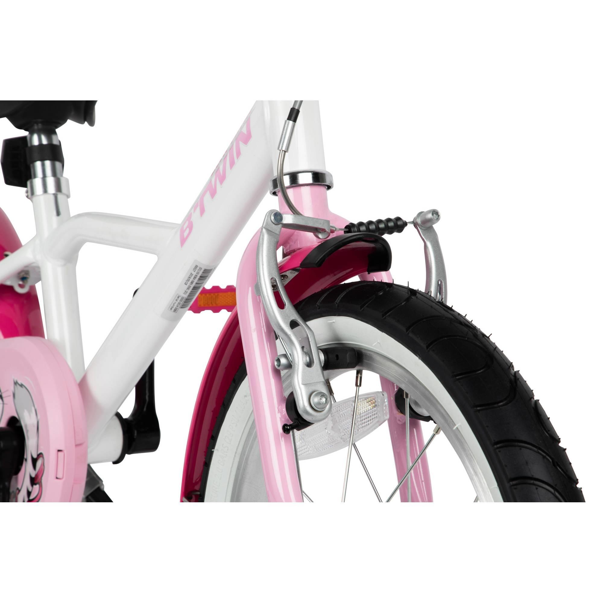 Btwin HYC500 Girls' Hybrid Bike 16 Inch for Kids Age 3-7 to 4-0 | Perfect for Neighborhood Rides, Park Adventures & Learning to Cycle