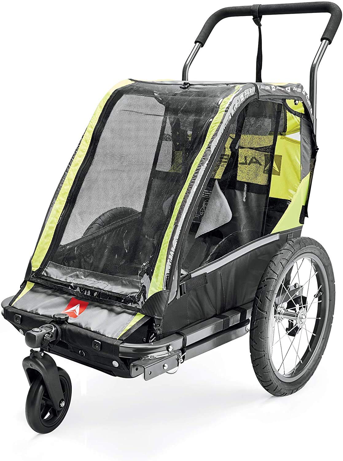 Allen Sports Deluxe 2-in-1 Bike Trailer & Jogging Stroller for Kids - Convertible Bicycle Cargo Carrier & Baby Stroller with Weather Shield - Perfect for Cycling, Running Errands & Outdoor Family Adventures