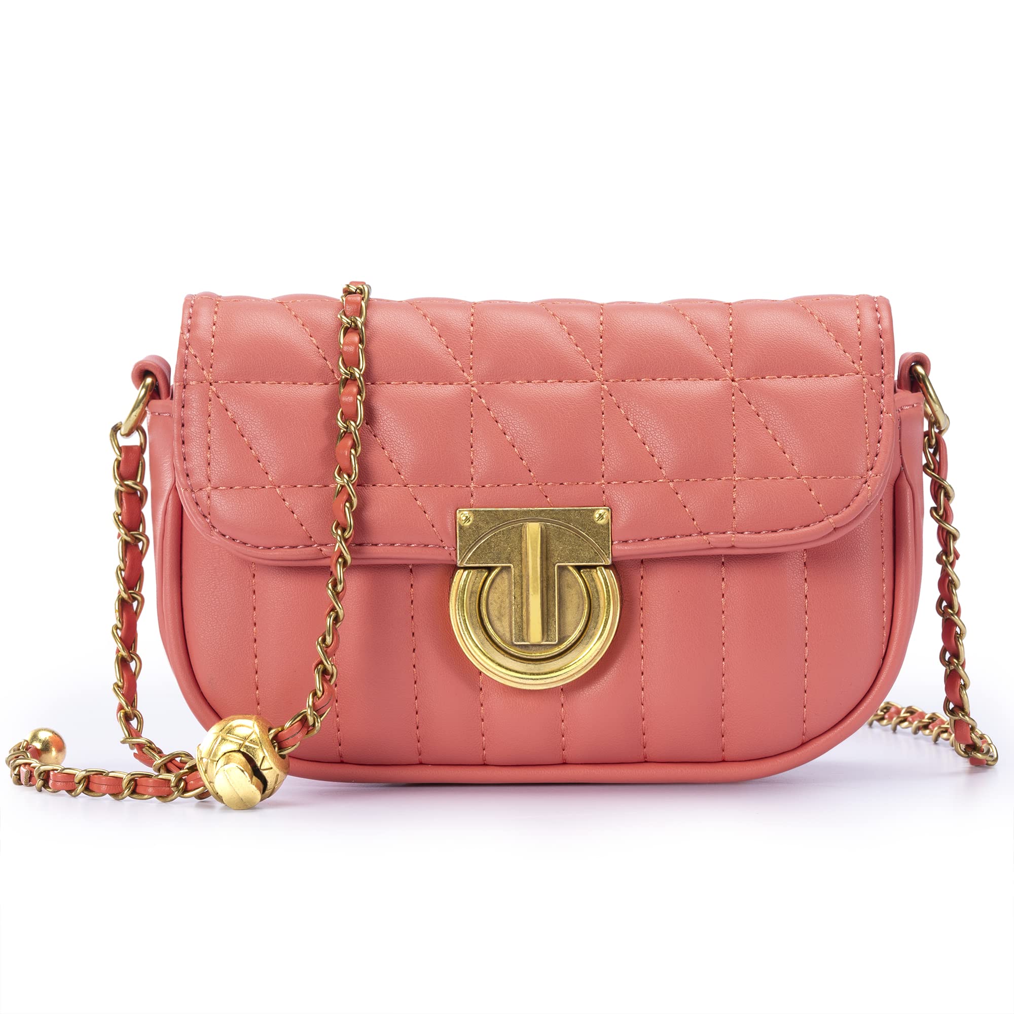 Milan Chiva Women's Quilted Crossbody Bag - Stylish Satchel Purse with Chain Strap for Evening & Daily Use | Fashionable Clutch Handbag for Parties, Work & Shopping