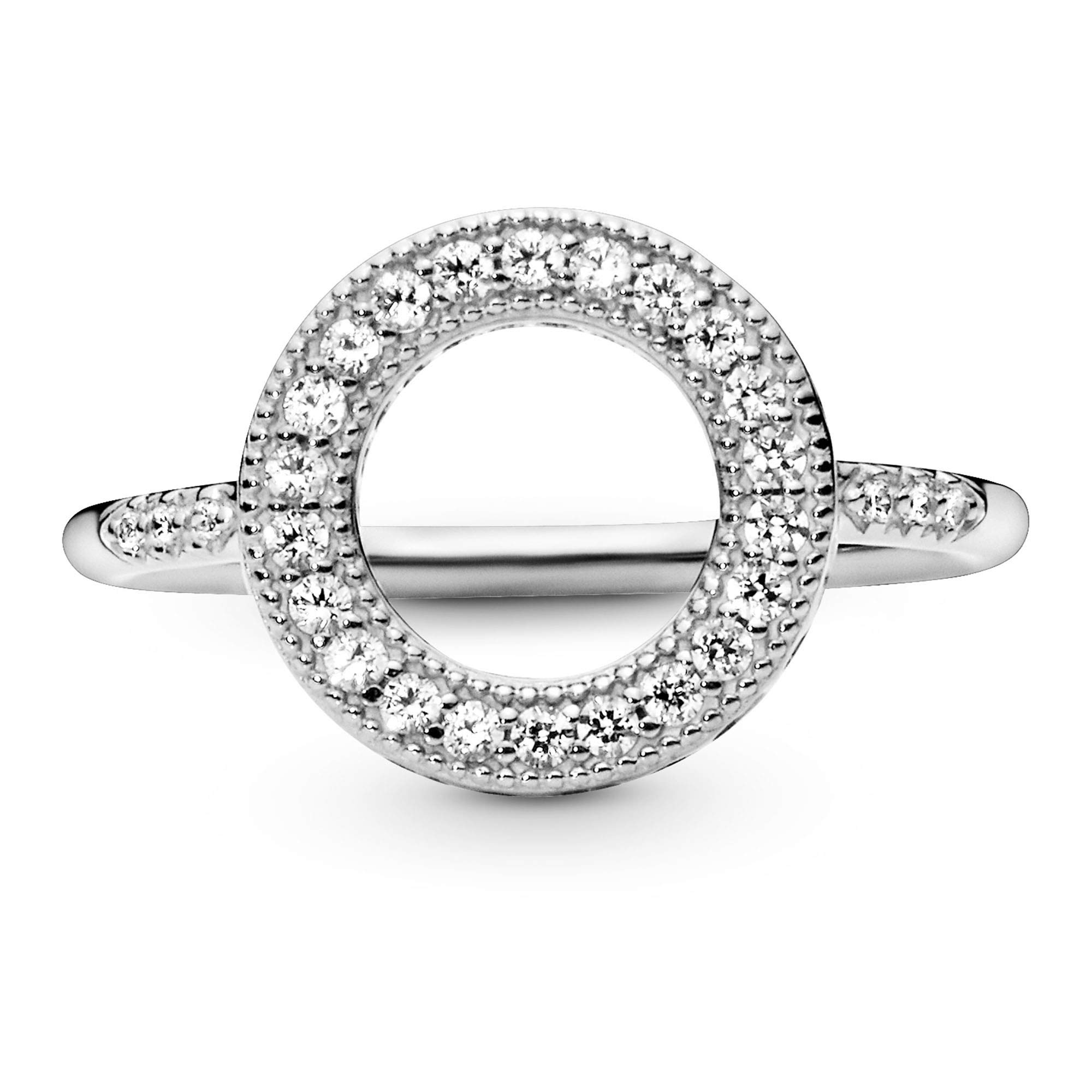 Pandora Hearts of Pandora Halo Cubic Zirconia Sterling Silver Ring for Women - Elegant Gift for Valentine's Day, Anniversary & Special Occasions