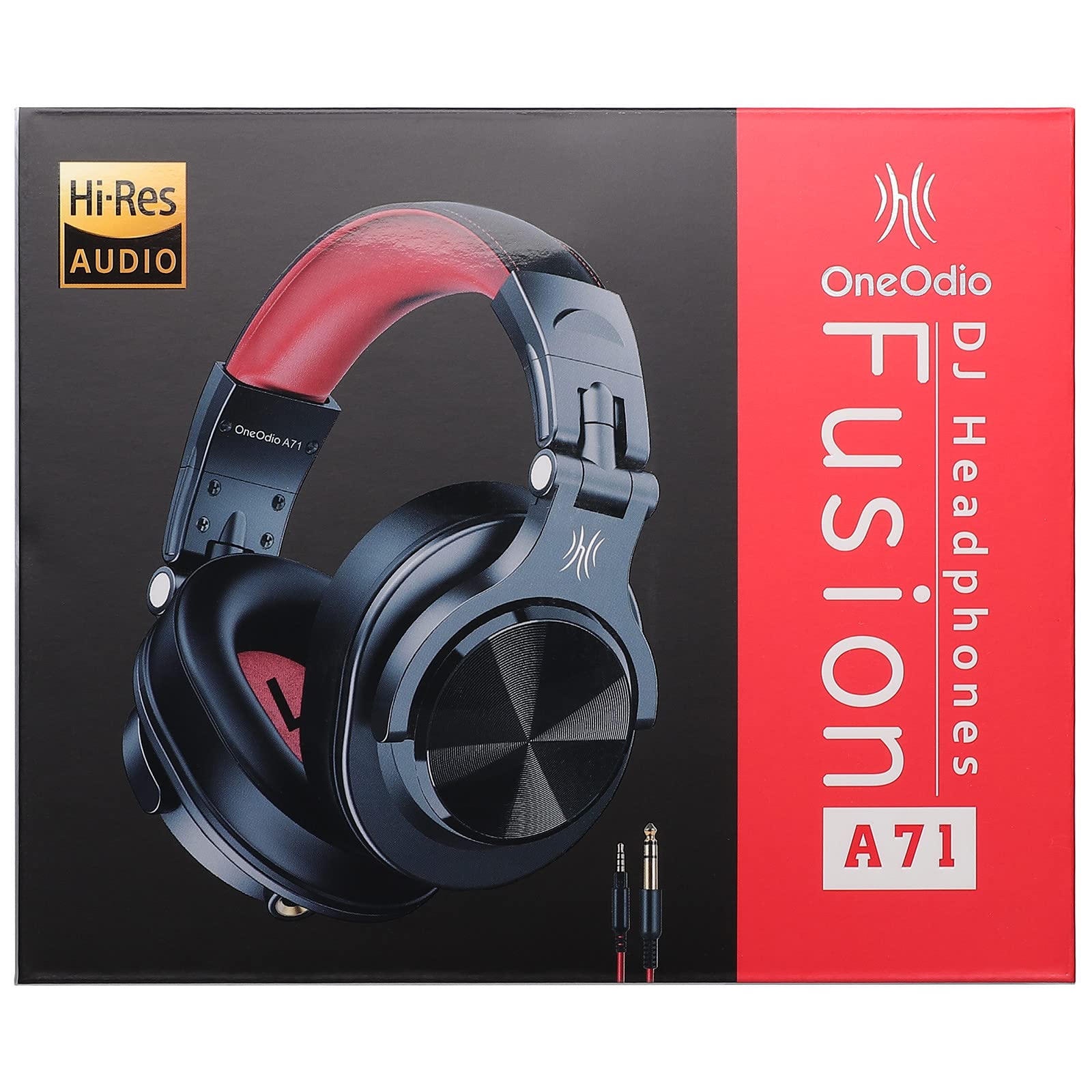 OneOdio Professional DJ Headphones - Studio Monitor Headphones with Stereo Bass Sound, Foldable Over-Ear Wired Headset with Mic for Mixing, Recording, Electric Drums, Keyboard & Guitar Amplifier - Perfect for Music Production, Podcasting & Gaming