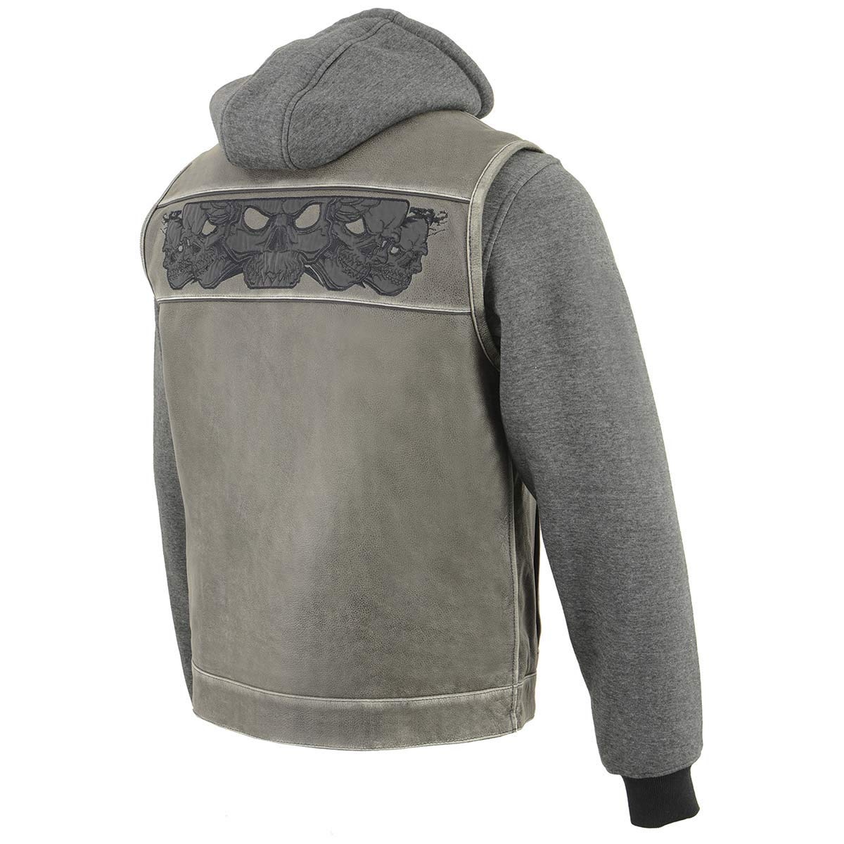 Milwaukee Leather Men's Classic Collarless Motorcycle Vest - Genuine Leather Biker Jacket for Harley Riders | Size Large | Durable & Stylish Riding Gear for Cruiser Motorcycles & Road Trips