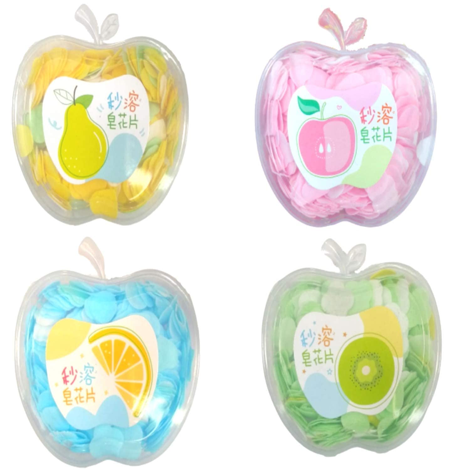 Apple-Shaped Travel Soft Paper Soap (4-Pack) - Portable Hand Wash for Camping, Hiking & Airplane Travel