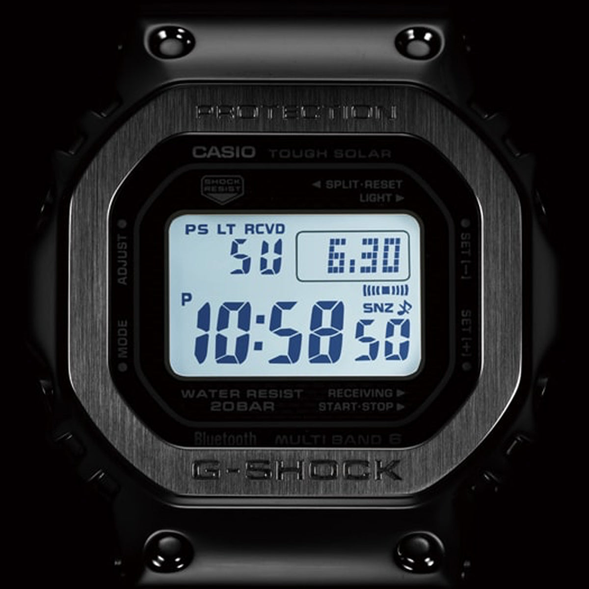 GMW B5000 Full Metal Silver Digital Watch - Stainless Steel Shock Resistant for Men | Perfect for Outdoor Sports, Work & Everyday Wear