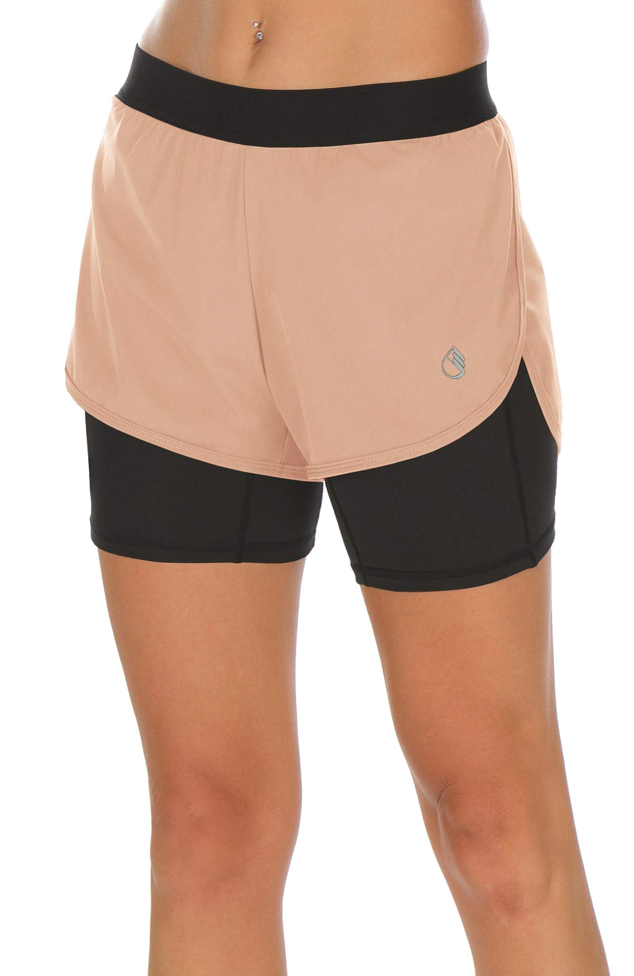 ICY ZONE Women's 2-in-1 Running Shorts with Pockets - High Waist Gym Workout Athletic Yoga Shorts for Women, Perfect for Jogging, Fitness Training & Yoga Classes