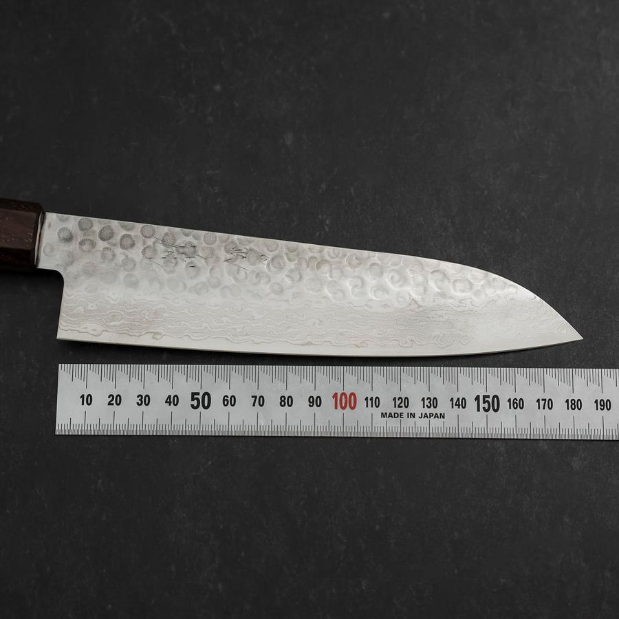Premium Santoku Knife 180mm - AUS 10 Stainless Steel with Tsuchime Damascus Pattern & Walnut Handle - Perfect for Slicing, Dicing, and Mincing - Ideal for Home Chefs and Professional Kitchens