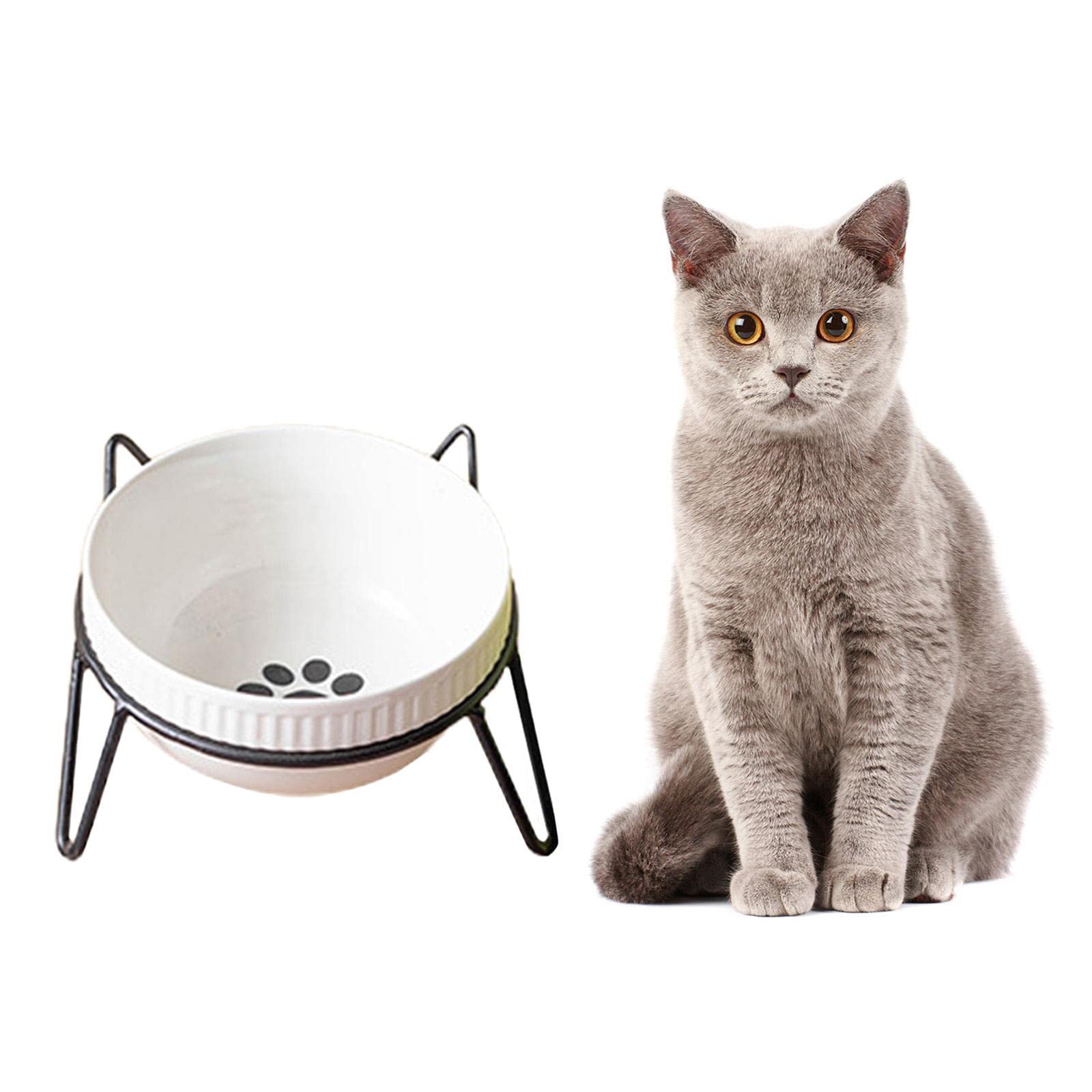 Premium Iron Pet Bowl Stand Holder - Single Feeder for Dogs & Cats - Durable Black Food Bowl for Mealtime & Feeding Station Use