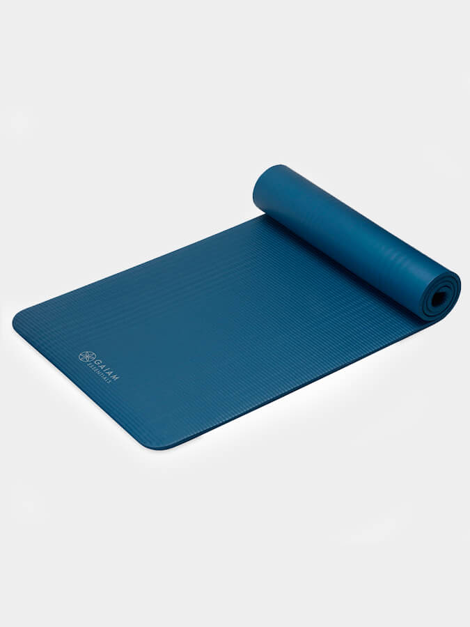 Premium Gaiam Essential Fitness Yoga Mat - 10mm Thick, Non-Slip, Eco-Friendly for Home & Studio Workouts - Perfect for Yoga, Pilates, and Meditation Exercises