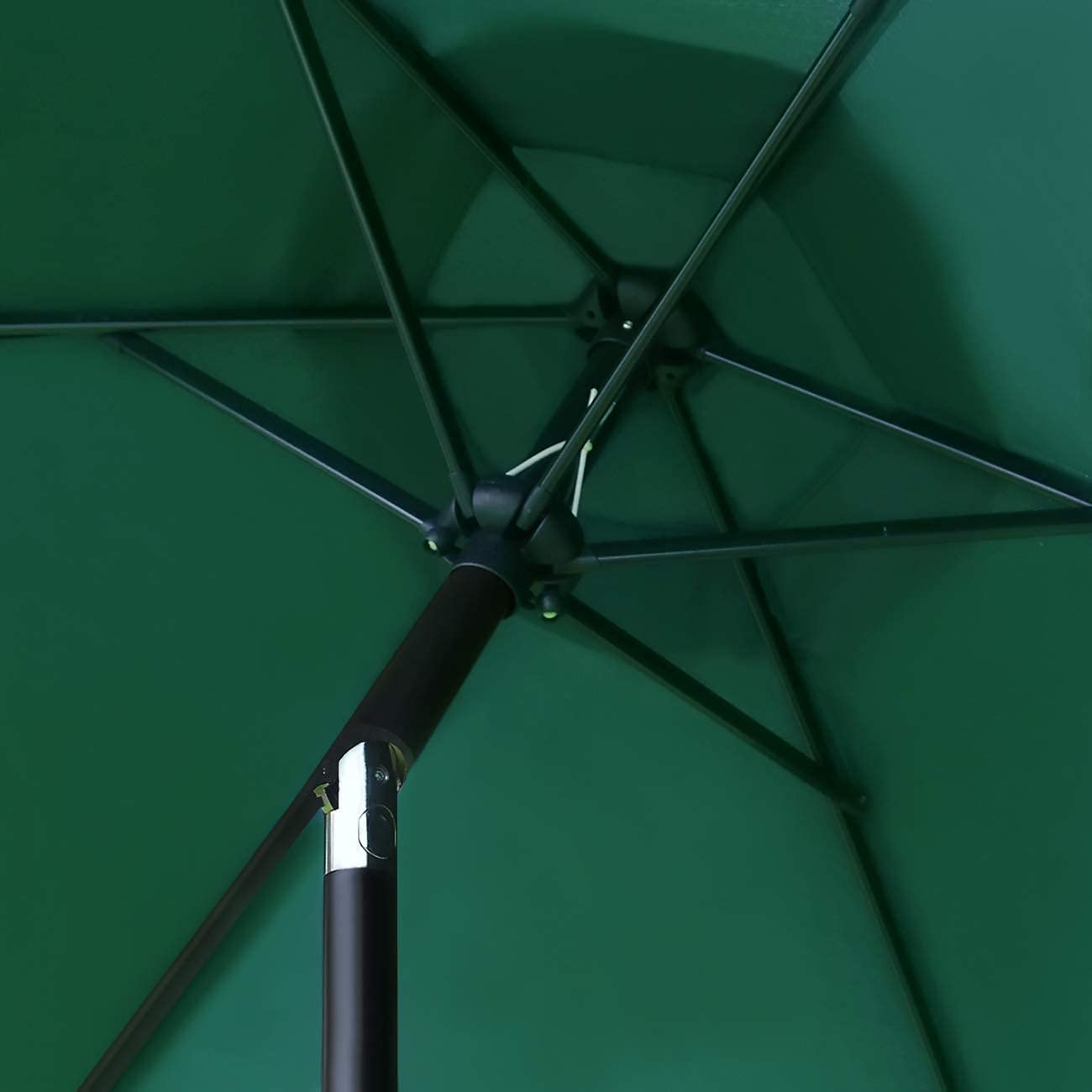 Sunnyglade 7.5 Foot Outdoor Patio Umbrella with 6 Ribs - Heavy Duty Dark Green Cantilever Umbrella for Garden, Pool & Backyard | Includes 18 Inch 30.2 lbs Bronze Weighted Base for Stability - Perfect for Outdoor Dining, Lounging and Shade Protection