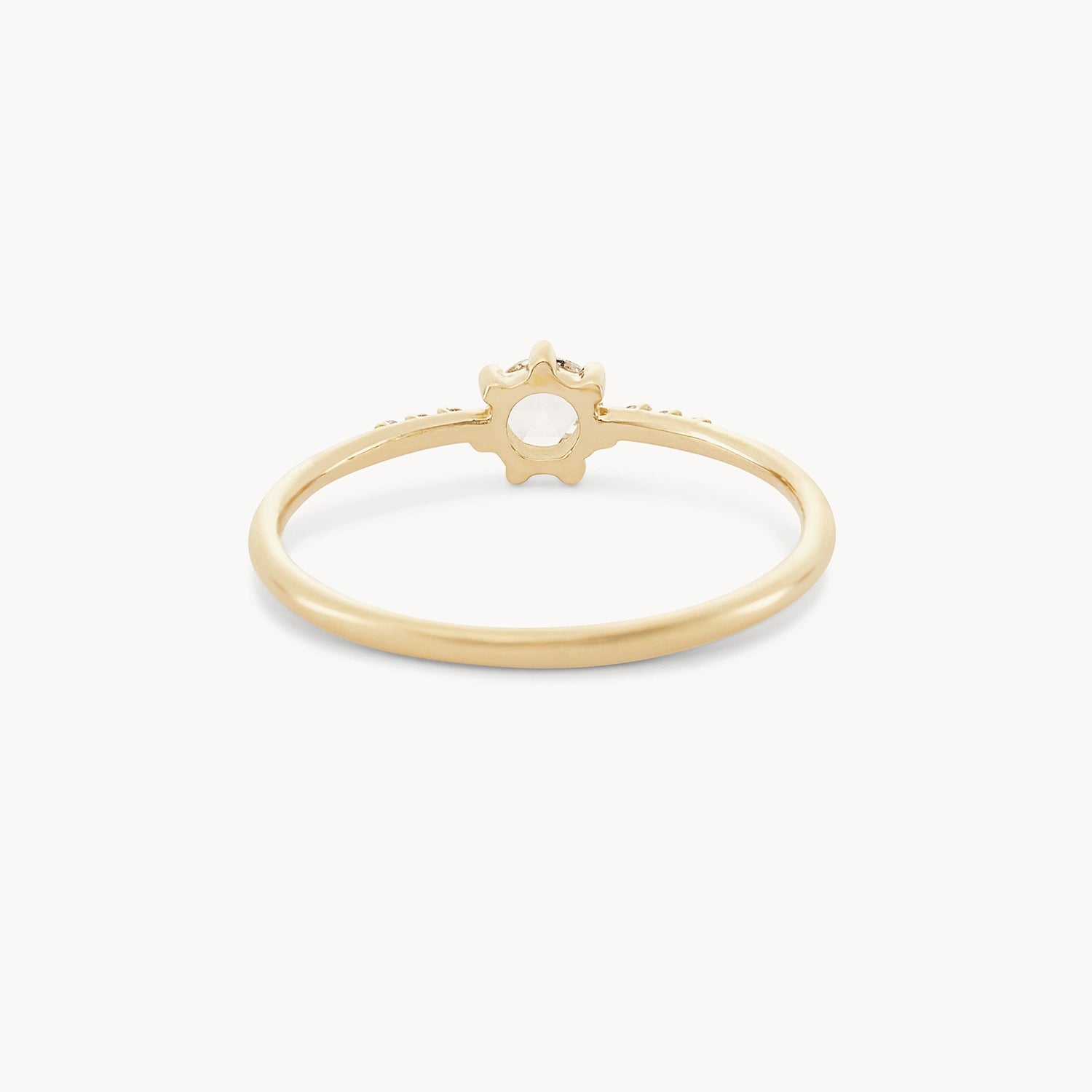 14K Yellow Gold Supernova Ring with White Diamonds - Elegant Stackable Ring for Women, Perfect for Weddings, Anniversaries & Everyday Wear
