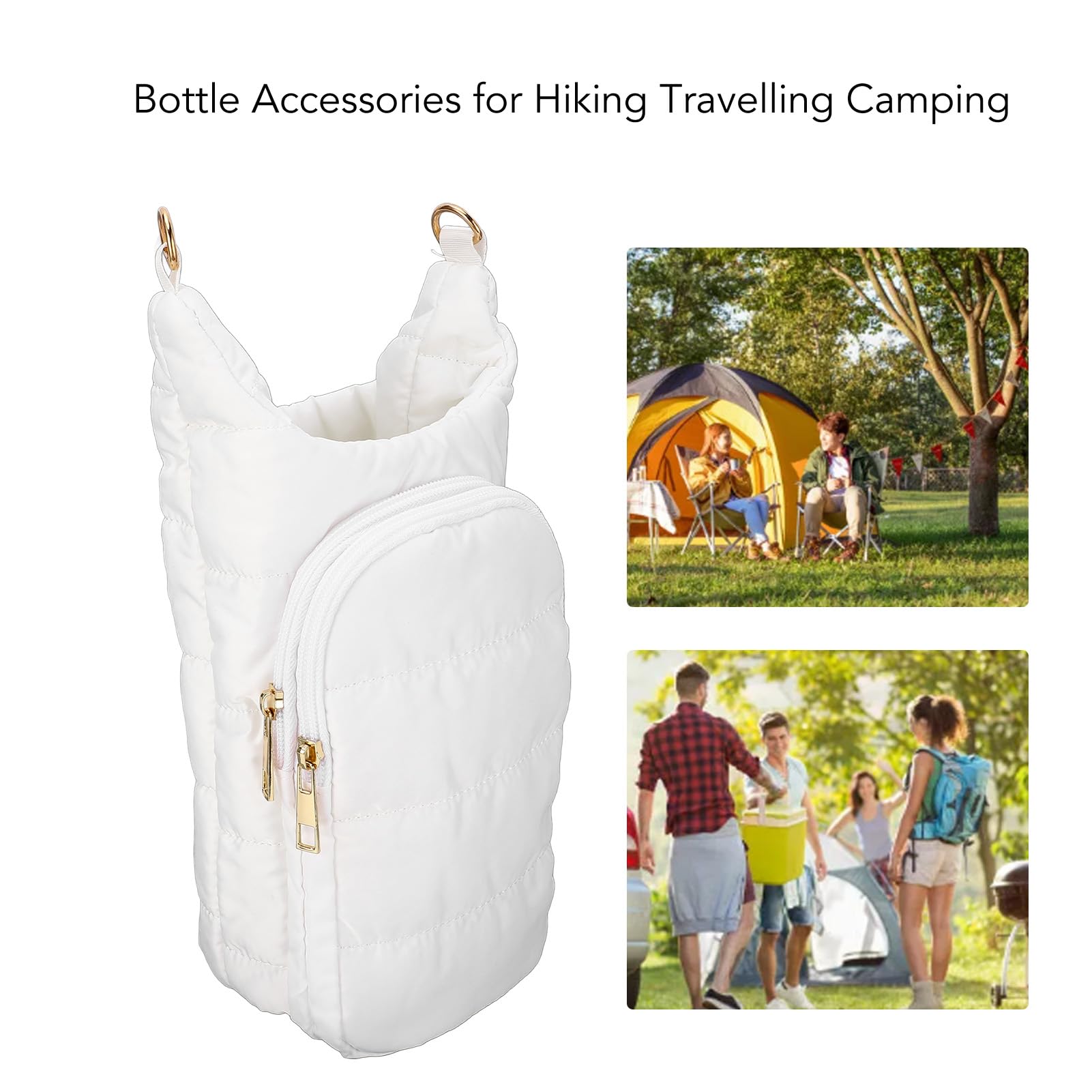 Insulated Water Bottle Pouch with Adjustable Shoulder Strap - Shockproof Carrier Bag for Walking, Hiking, and Outdoor Adventures