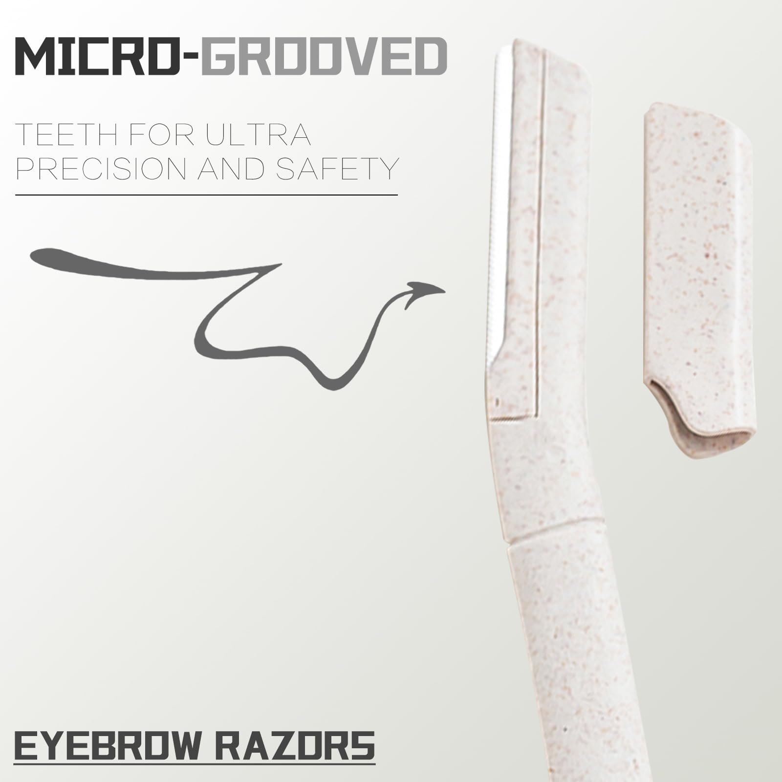 Eco-Friendly Eyebrow Trimmer & Facial Hair Remover for Women & Men - 3PC Set with Safety Cover, Recycled Material | Perfect for Travel, Grooming & Sensitive Skin Care