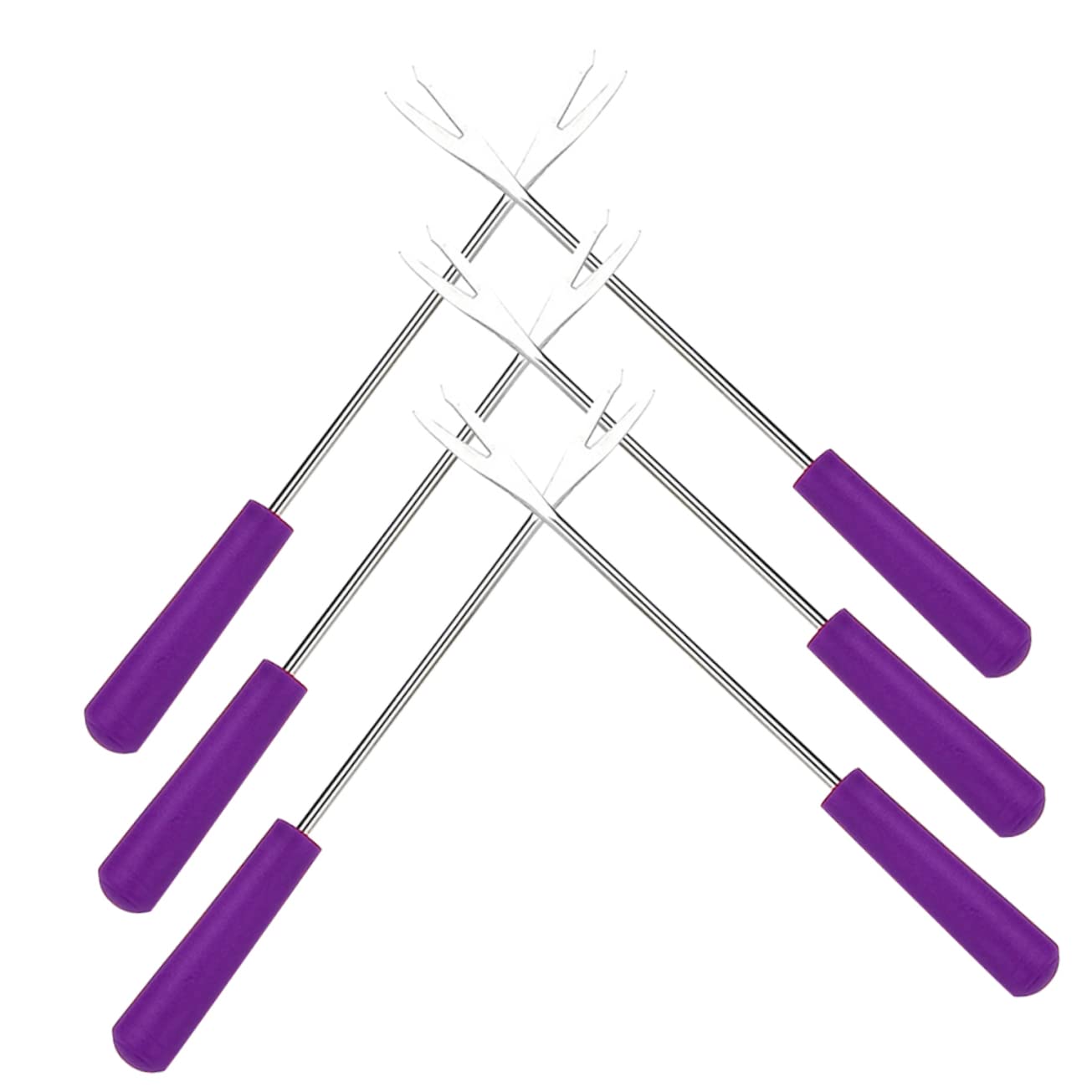 6-Piece Stainless Steel Cheese Forks Set - Heat-Resistant BBQ Forks for Melting Cheese & Fruits - Perfect for Parties, Picnics and Outdoor Grilling