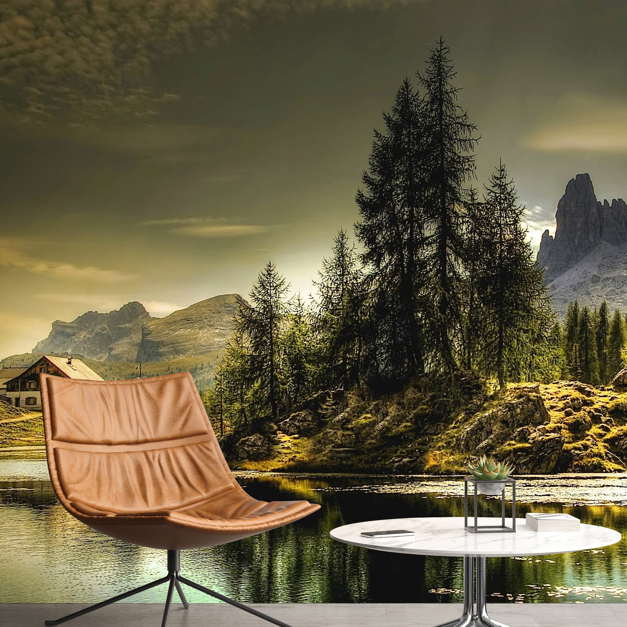 IDEA4WALL Beautiful Norway Nature Landscape Wall Mural - Large Removable Peel and Stick Wallpaper (100x144 inches) for Bedroom Decor, Living Room, Office & Nursery