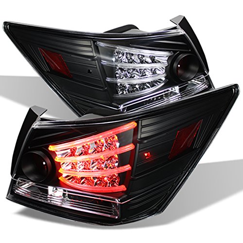 AKKON LED Angel Wing Tail Lights for 2008-2012 Honda Accord Sedan - Black Bezel Brake Lamps | Enhanced Night Visibility & Stylish Upgrade for Your 4-Door Car