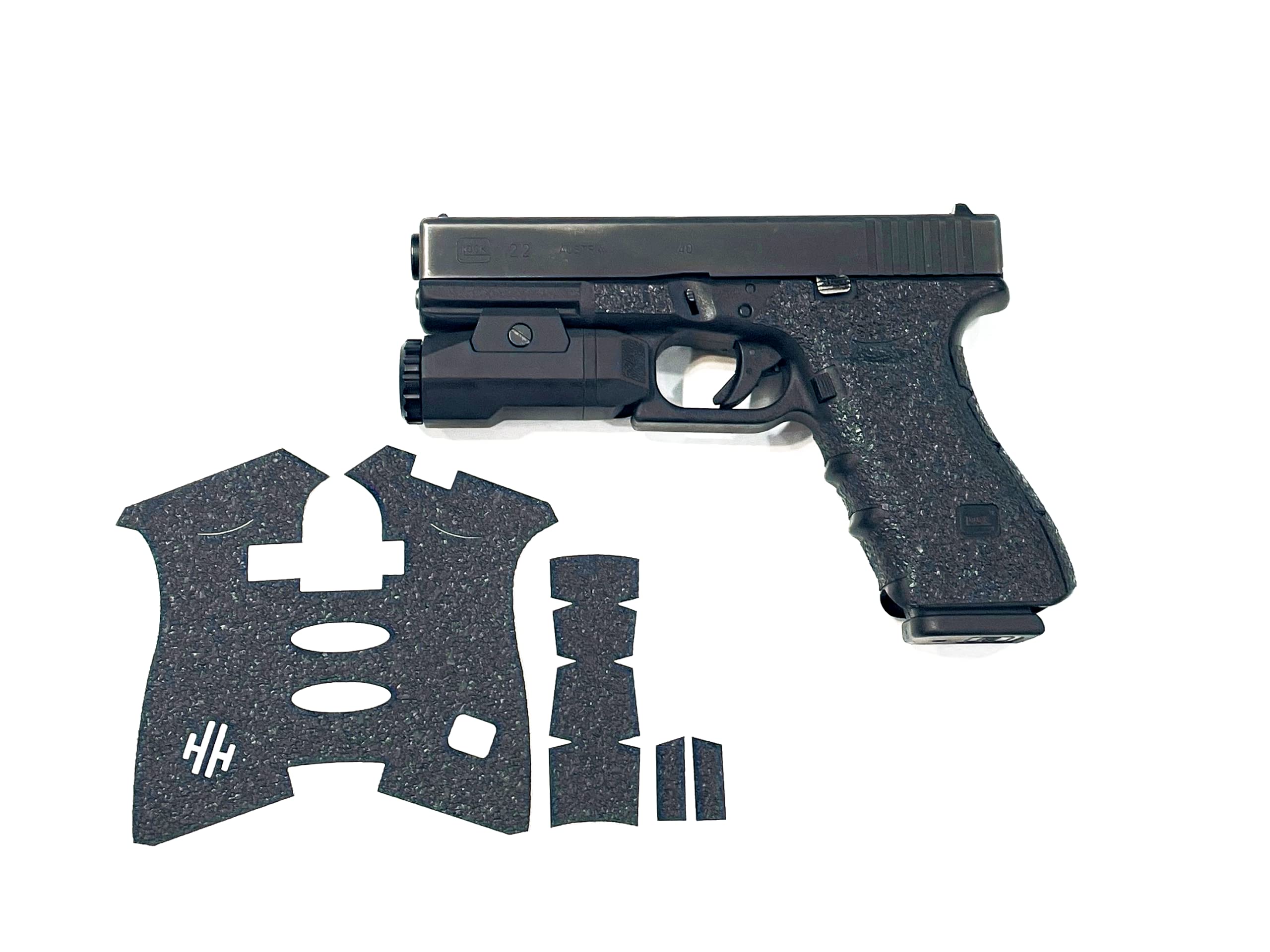 Handleitgrips Non-Slip Gun Grip Tape for Glock 17/22/34/35 Gen 3 - Black Sandpaper Pistol Grip Enhancer | Easy Install Tactical Accessory | Veteran Owned USA Made | Perfect for Range Shooting, Concealed Carry & Home Defense