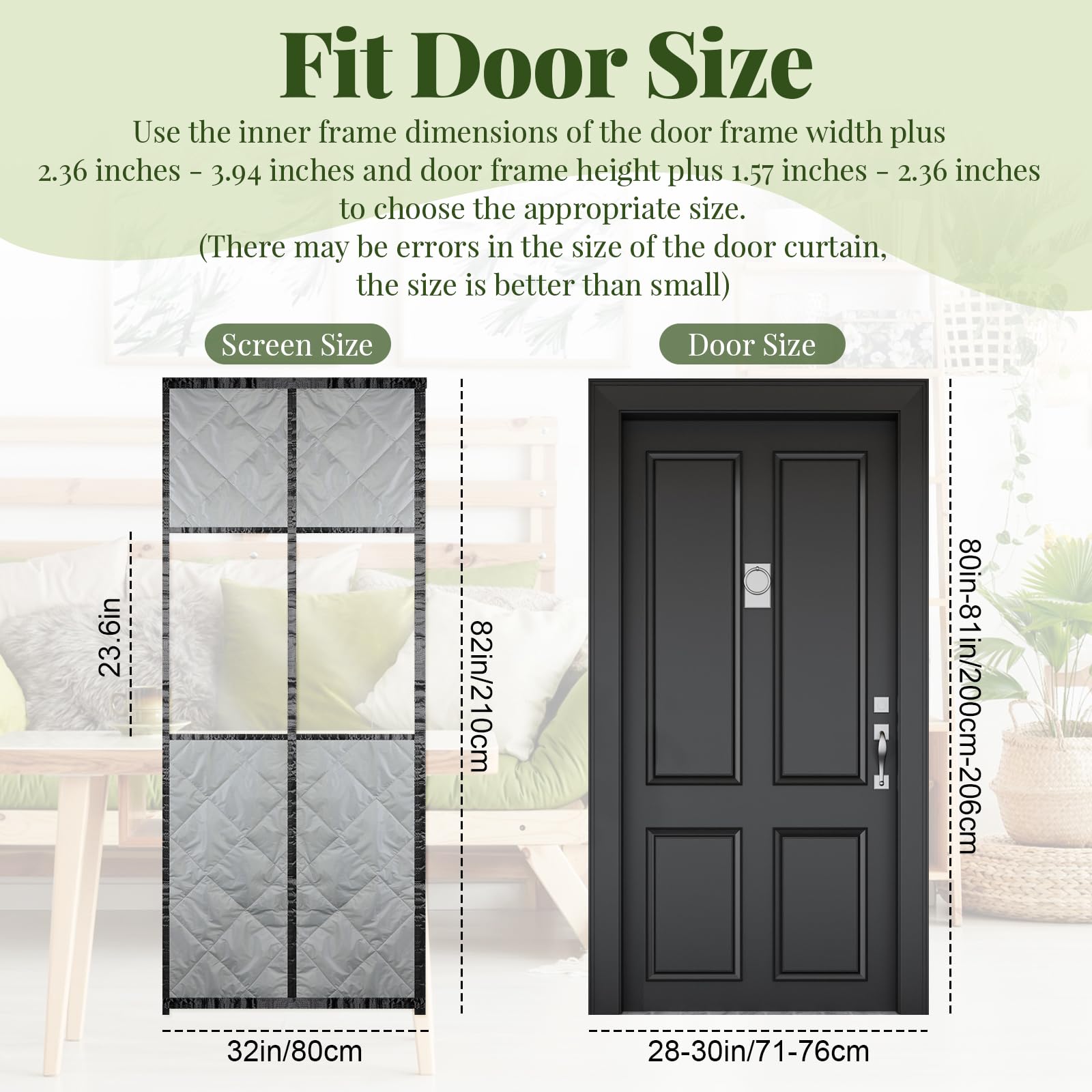 2 Pack Magnetic Thermal Insulated Door Curtain - Winter Windproof Doorway Cover with Visible Window, Keep Warm & Soundproof Blanket (30x80 Inch) - Perfect for Homes, Apartments & Offices to Block Drafts & Save Energy