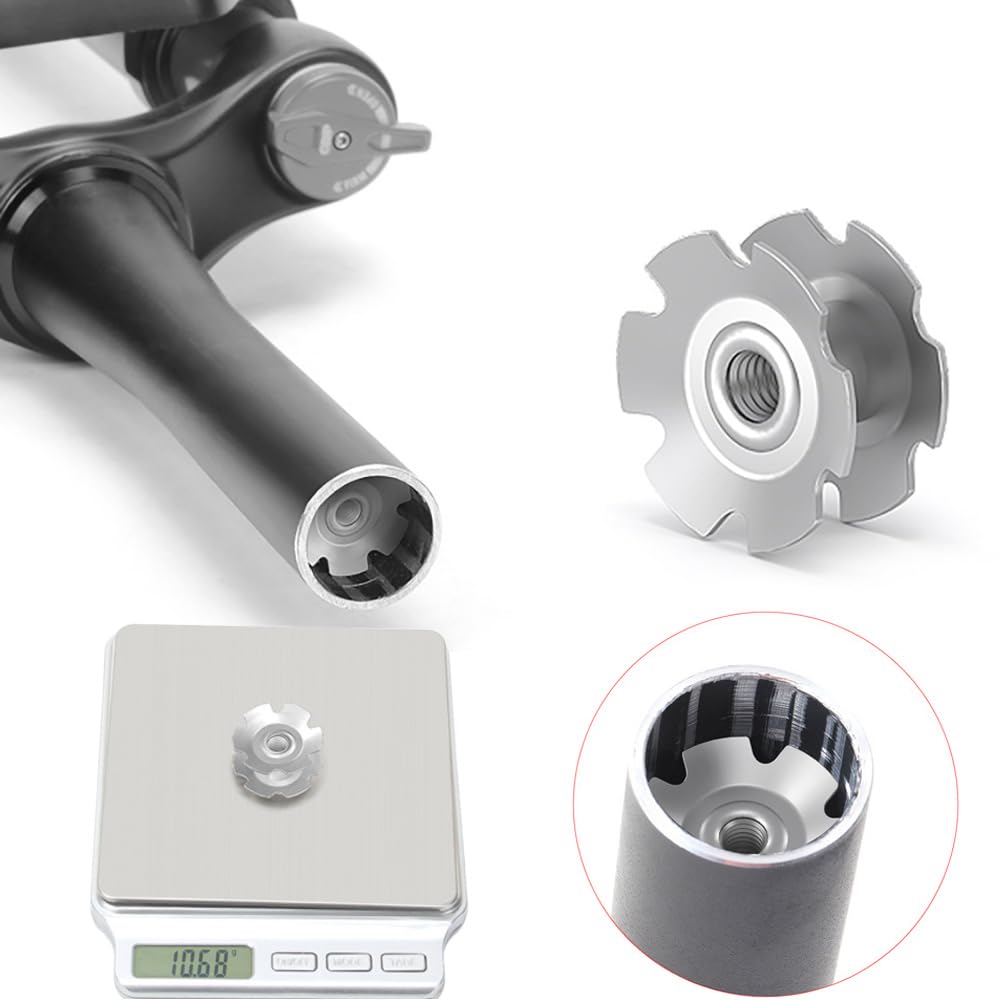 3K Carbon Fiber Bike Headset Spacer Kit (3/5/10/15/20mm) with Top Cap, Star Nut & Titanium Bolt - Compatible with 1-1/8