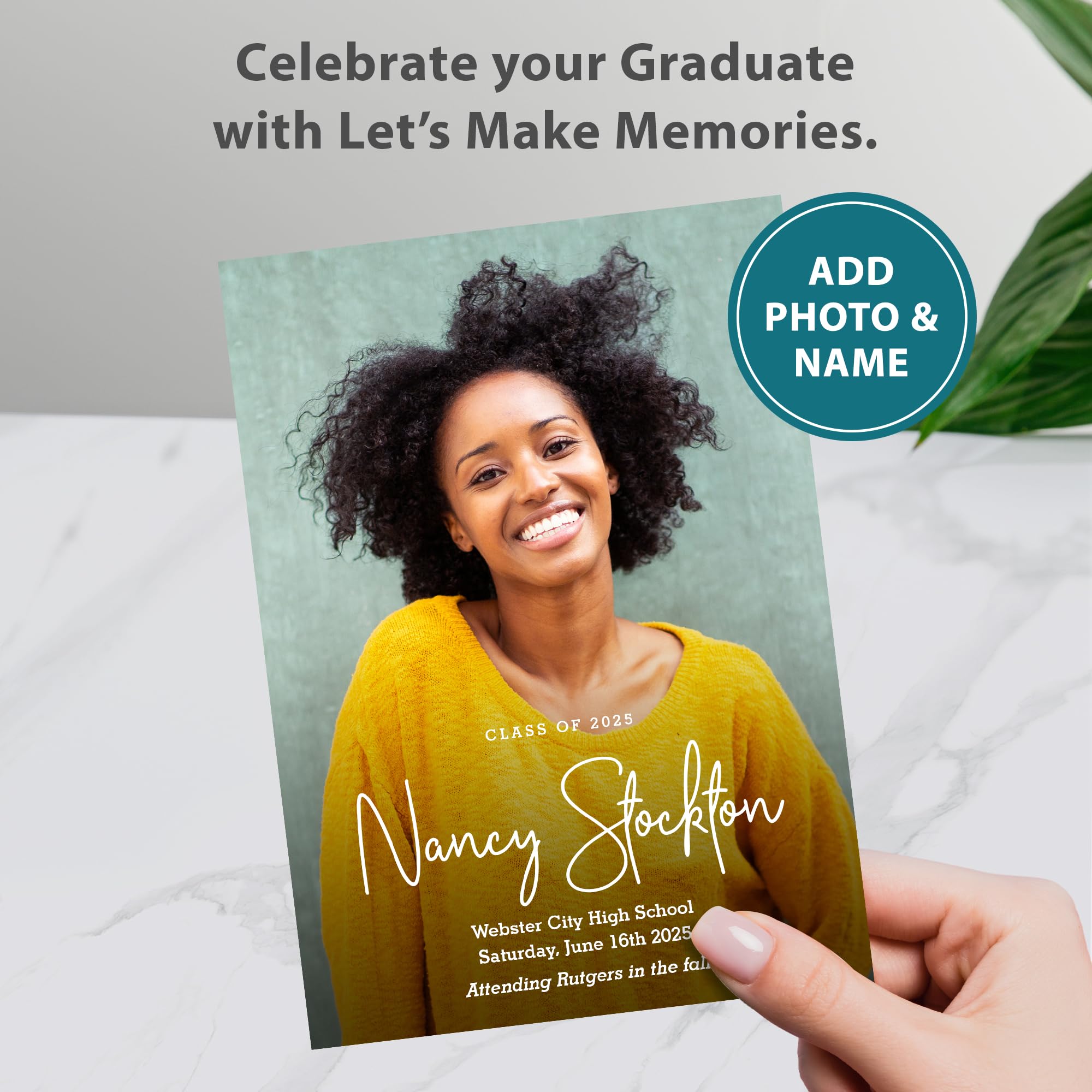 Custom Graduation Announcements for Class of 2025 - Personalized Photo Cards with White Envelopes - Premium 5x7 Invitations for Esteemed Graduates - Perfect for Commencement Ceremonies, Family Celebrations & Lasting Keepsakes