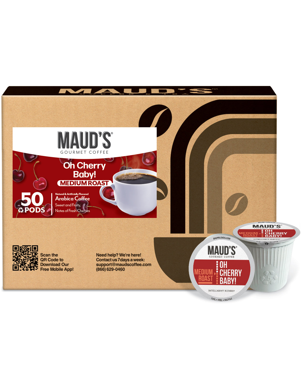Premium Maud's Cherry Flavored Coffee Pods - Single Serve K-Cup Compatible - Rich & Smooth Taste - Perfect for Morning Brew, Office Break, or After-Dinner Treat