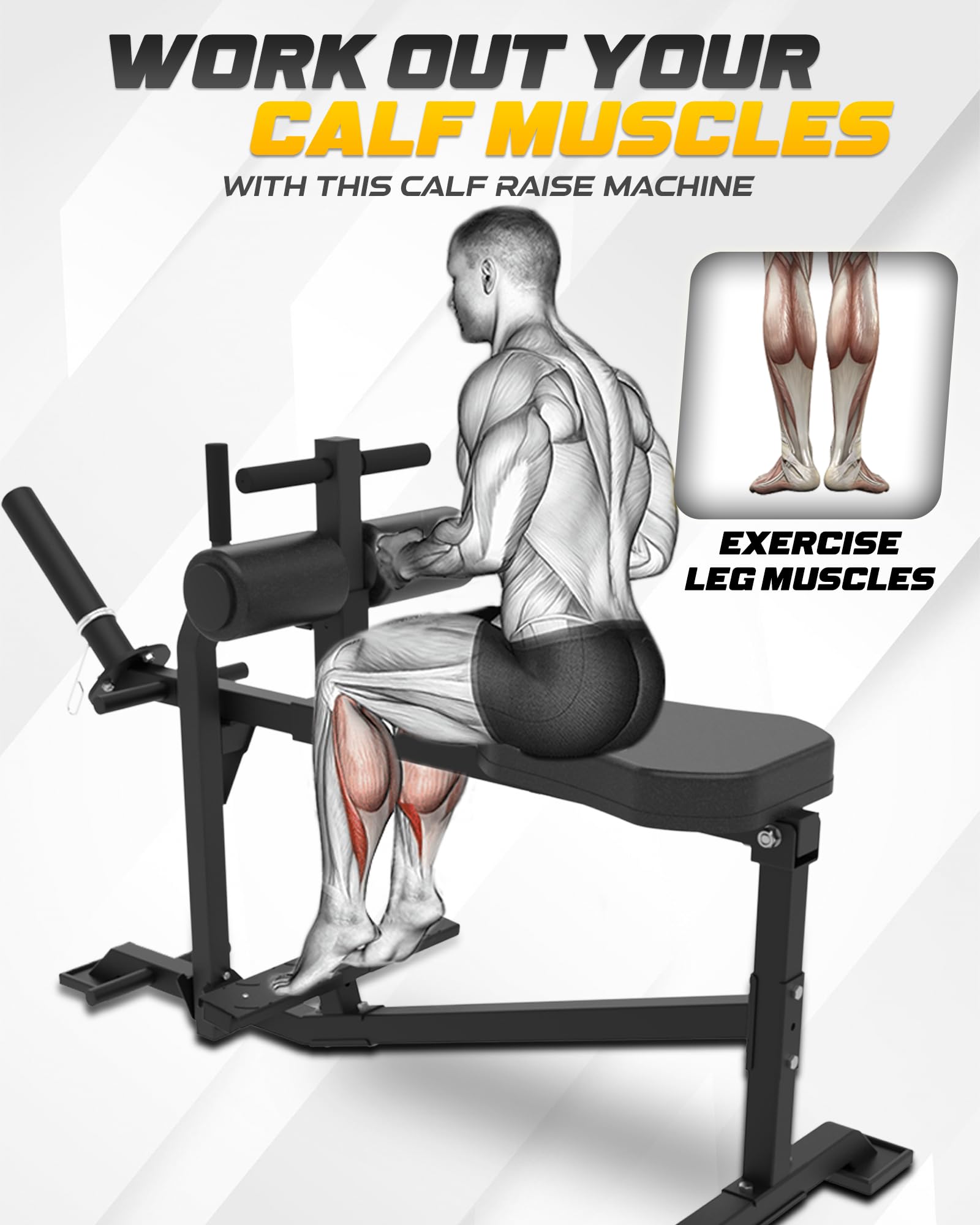 **Seated Calf Raise Machine for Home Gym - Adjustable Calf Workout Equipment for Strength Training | Perfect for Home Fitness & Leg Muscle Toning**