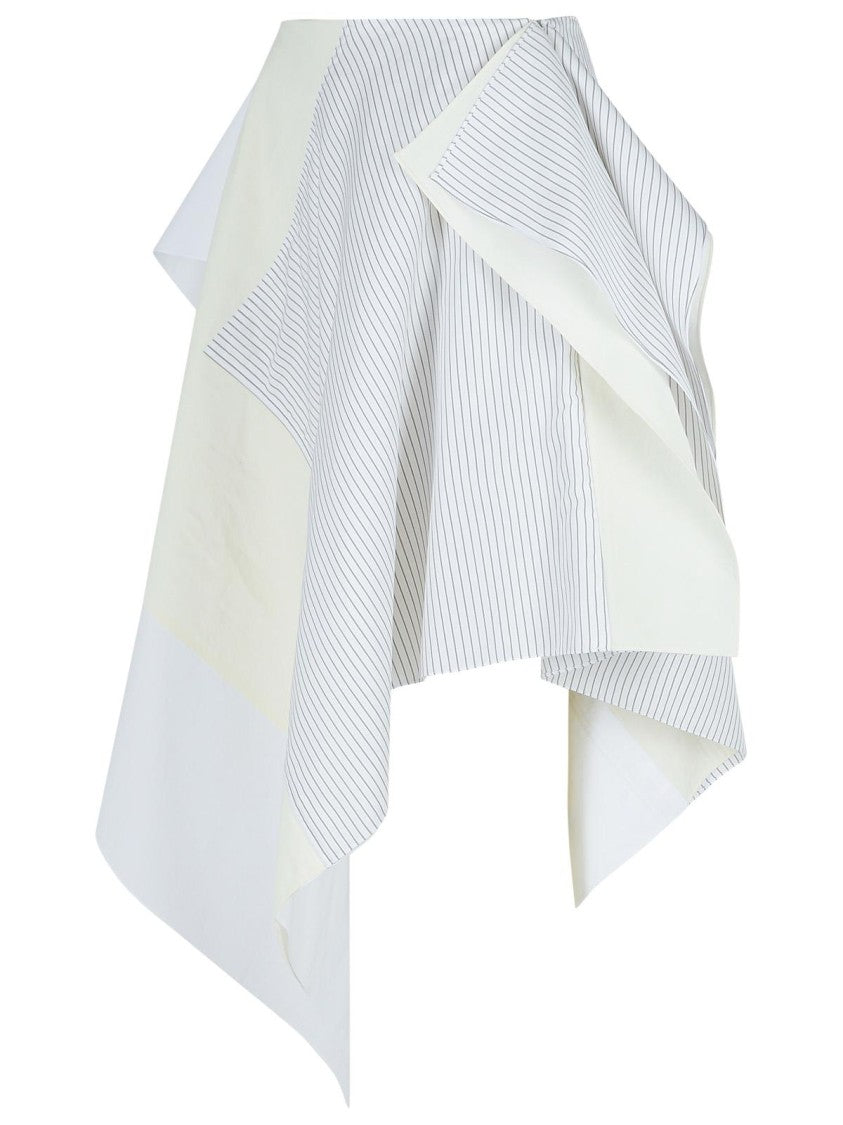 Stylish 'Patchwork' White Cotton Skirt for Women - Boho Summer Skirt with Elastic Waist | Perfect for Beach Vacations, Music Festivals & Casual Outings