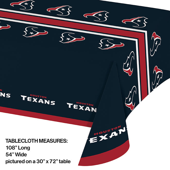 12-Piece Bulk Houston Texans Table Covers - Waterproof NFL Team Party Decorations for Game Day, Tailgating & Sports Events