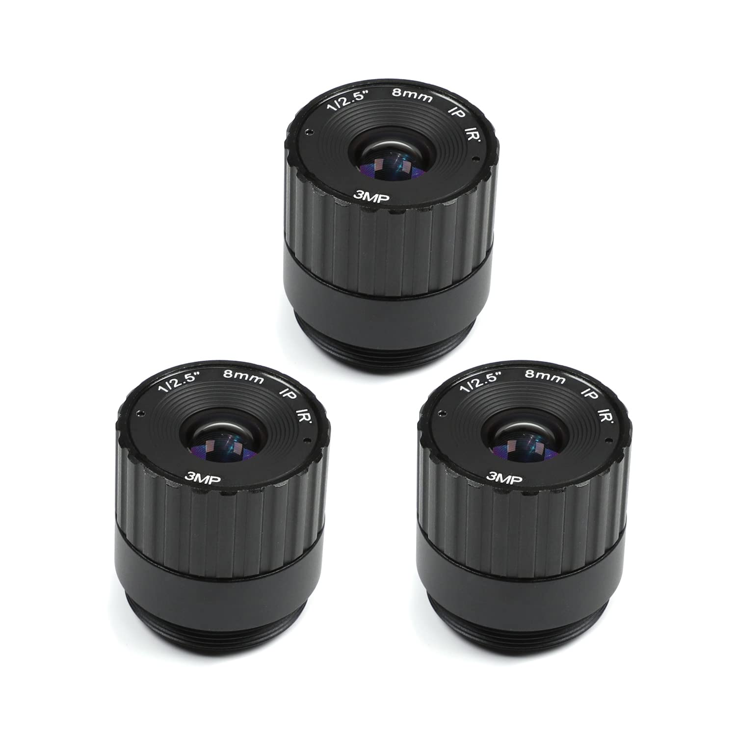 Othmro 3Pcs 8mm CCTV Camera Lens 3MP F1.4 - 1/2.5 Inch Wide Angle Security Lens with CS Mount for IP/WiFi Cameras - Perfect for Home Surveillance & Panoramic Monitoring
