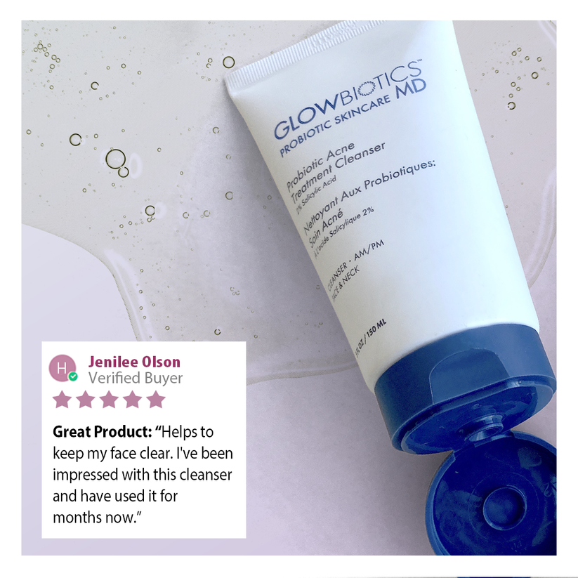 Best Probiotic Acne Treatment Cleanser for Clear Skin - Gentle Face Wash for Acne-Prone Skin - Daily Use for Teens & Adults