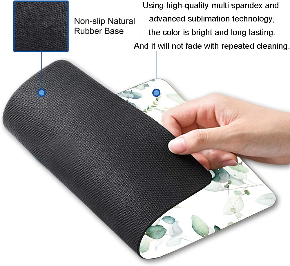Premium Green Leaves Design Mouse Pad - Non-Slip Rubber Base, Waterproof Textured Surface for Office & Laptop Use - Perfect for Work, Gaming & Home Desks
