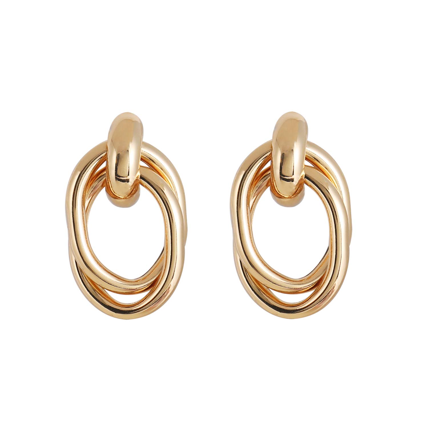 Gold Plated Chunky Hoop Earrings for Women - Elegant & Durable Metal Ear Jewelry - Perfect for Parties, Weddings & Everyday Wear