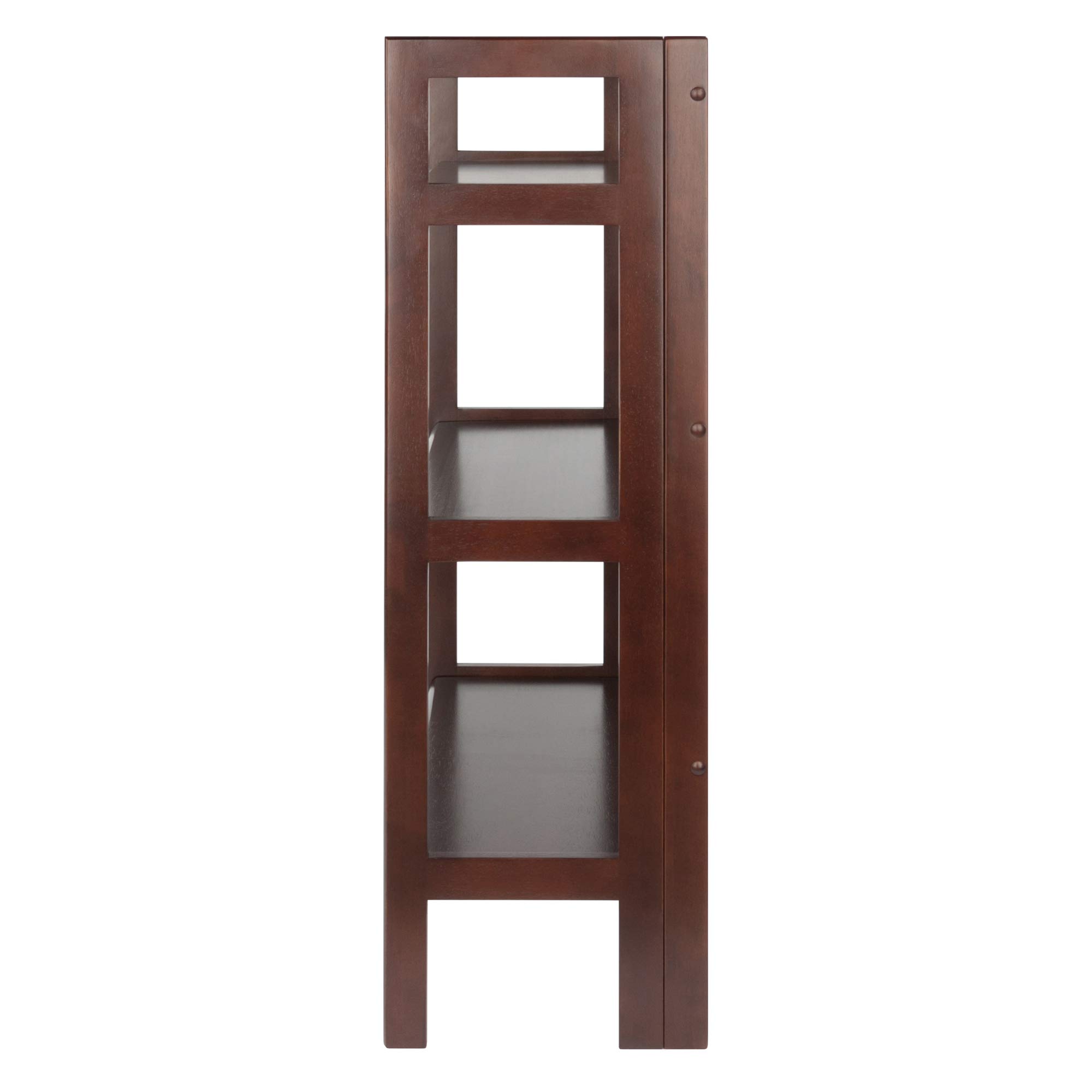 Winsome Wood Terry 3-Tier Walnut Shelving Unit - Stylish Storage for Living Room, Bedroom, or Office Organization