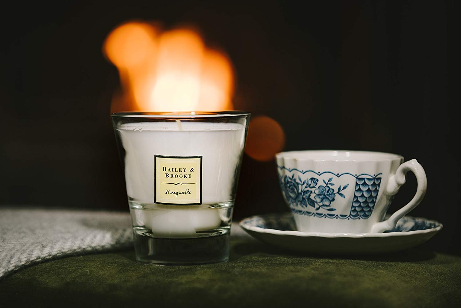 Bailey & Brooke Honeysuckle Scented Glass Tumbler Candle - Home Decor, Relaxation Gift, Aromatherapy for Bedroom & Living Room