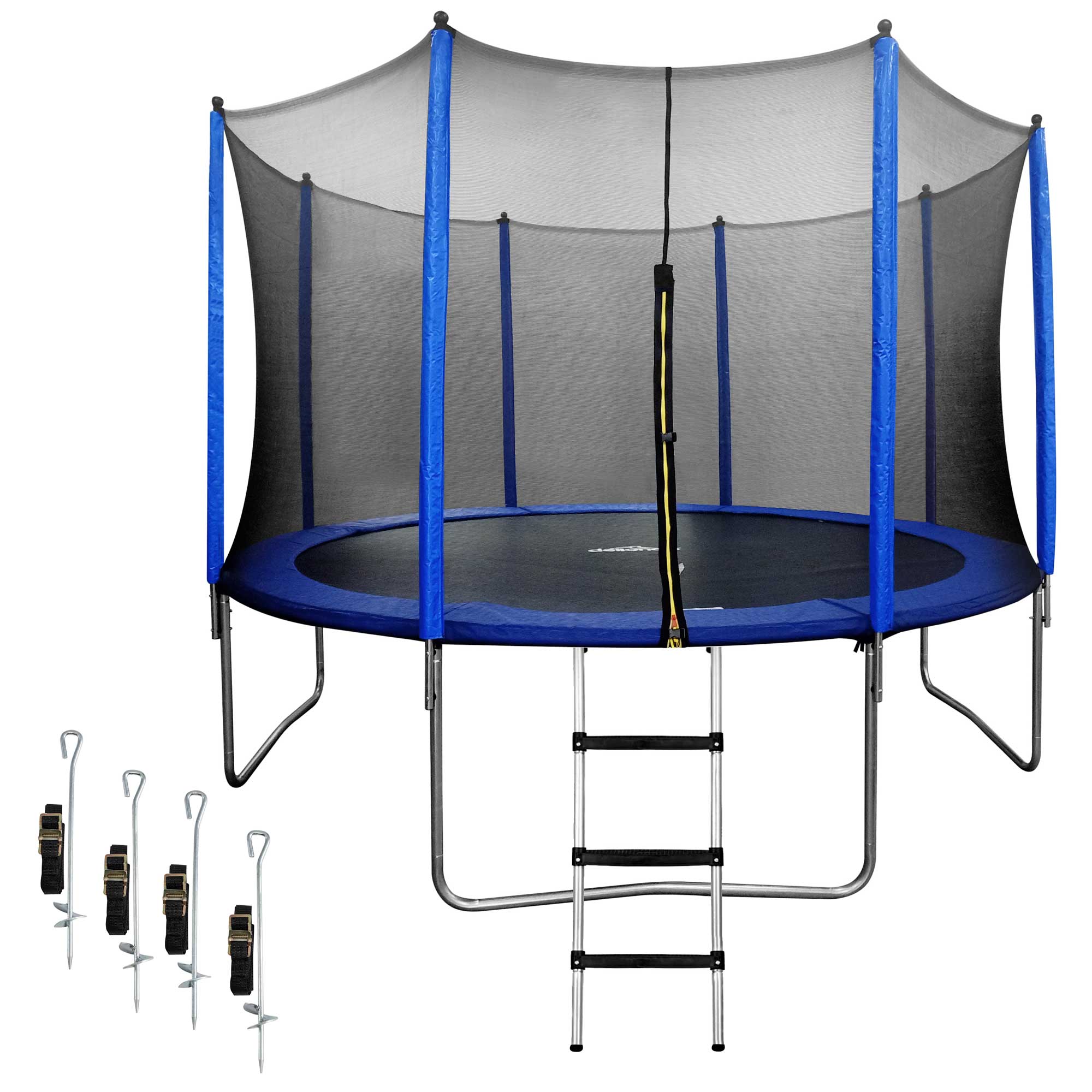 12ft Heavy Duty Outdoor Trampoline for Kids with Safety Enclosure Net, Anchor Kit & Ladder - Durable Backyard Bounce Toy for Children's Playground, Garden, Park Fun (Model DL95)