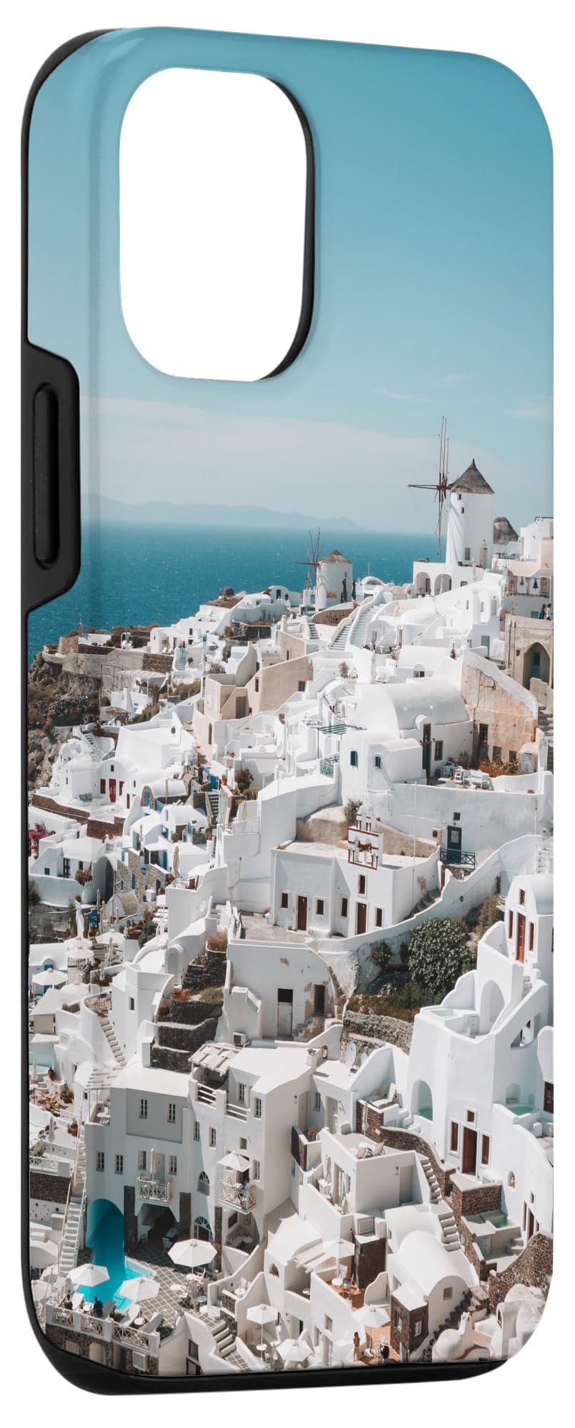 iPhone 12/12 Pro Case - Santorini Greek Island Vacation Design - Durable Protective Phone Cover for Travel, Beach & Summer Outings