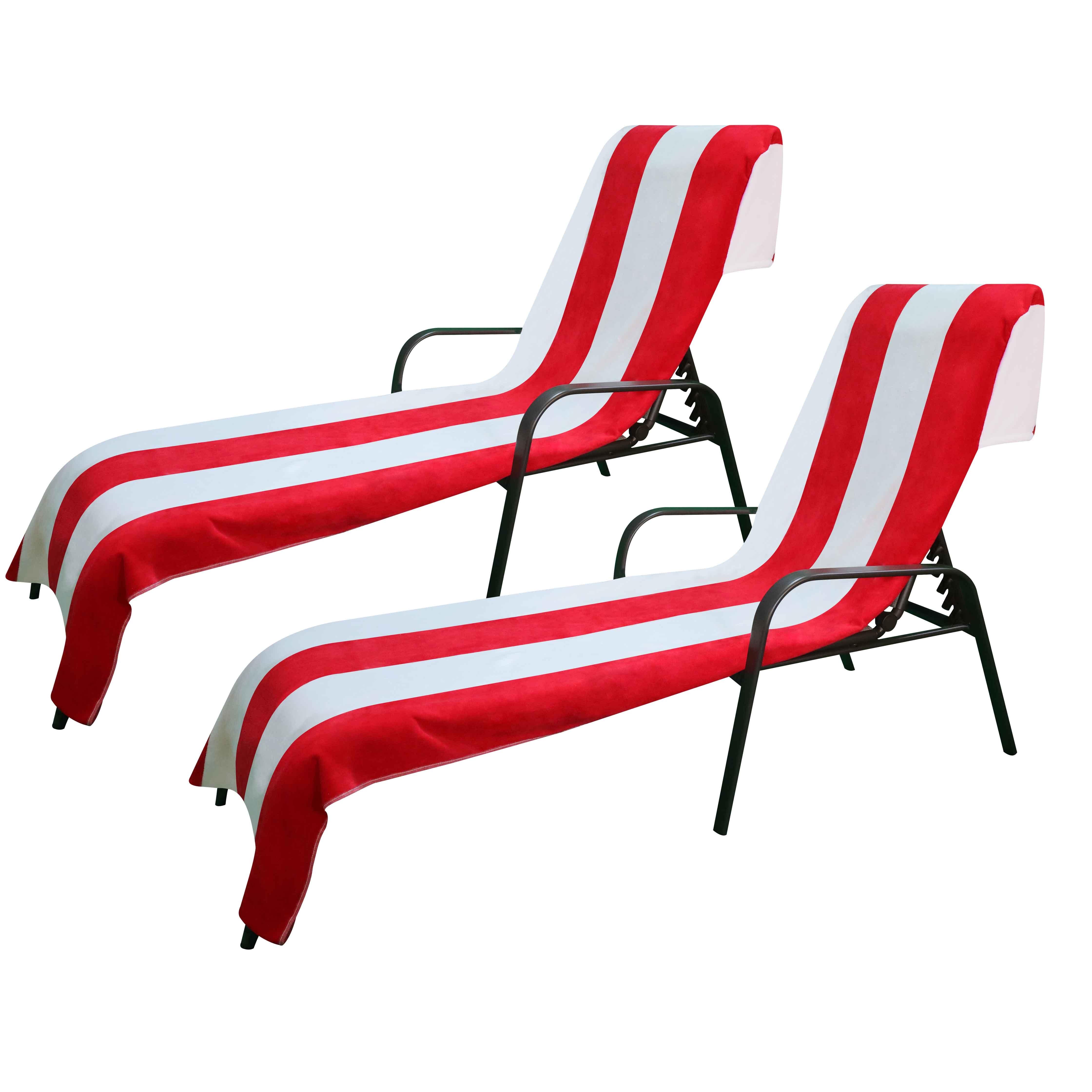 Premium Cabana Striped Cotton Beach Towel & Chaise Lounge Cover - Soft, Absorbent, UV Protection - Perfect for Poolside, Beach Vacations & Outdoor Relaxation