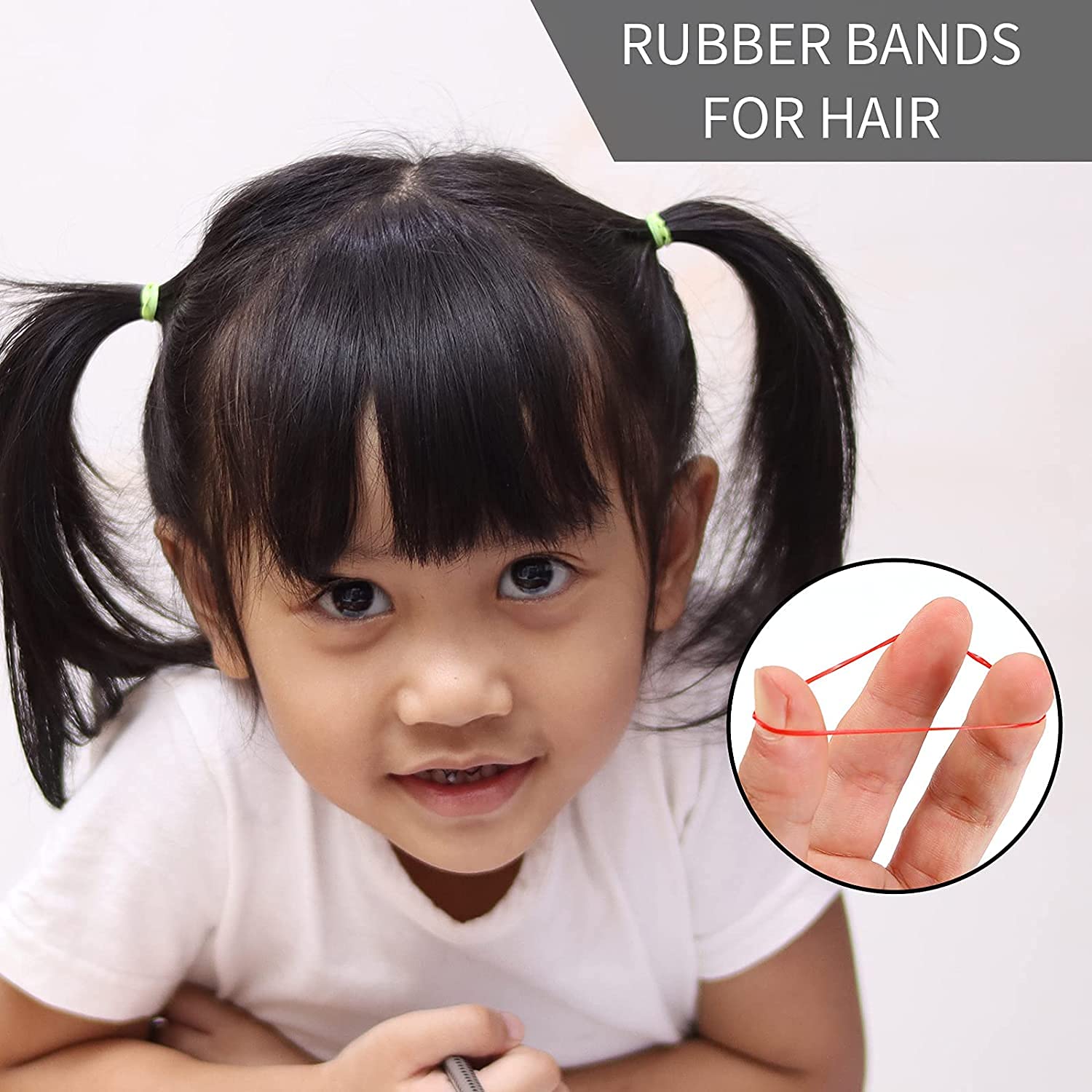 Belicia Strong Black Hair Rubber Bands - 500 Pieces No Damage Ponytail Holders for Women & Girls (Small, Thickened Circle, Fluorescent Mixing) - Perfect for School, Workouts, Sports & Daily Hairstyling