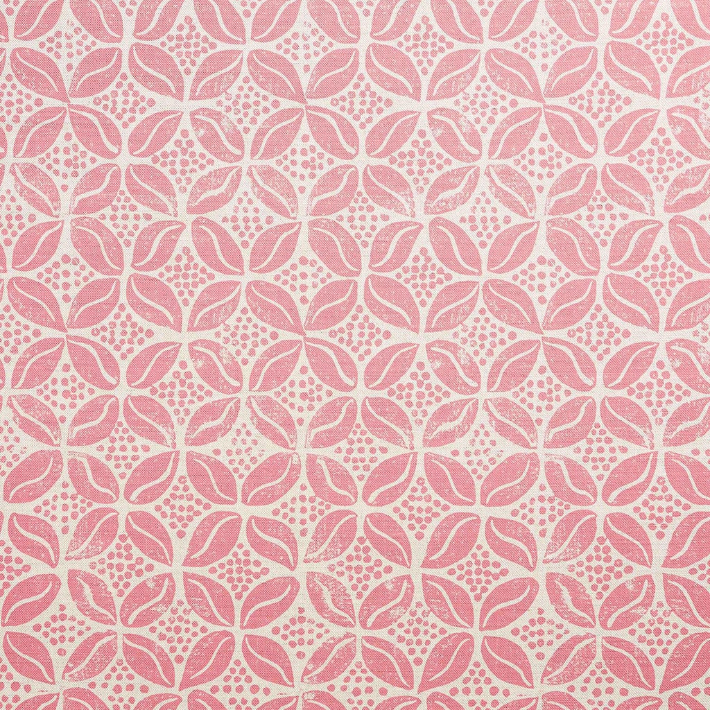 Premium Coffee Bean Printed Fabric - Linen/Cotton Blend in Blush Pink - Perfect for DIY Crafts, Home Decor & Fashion Accessories