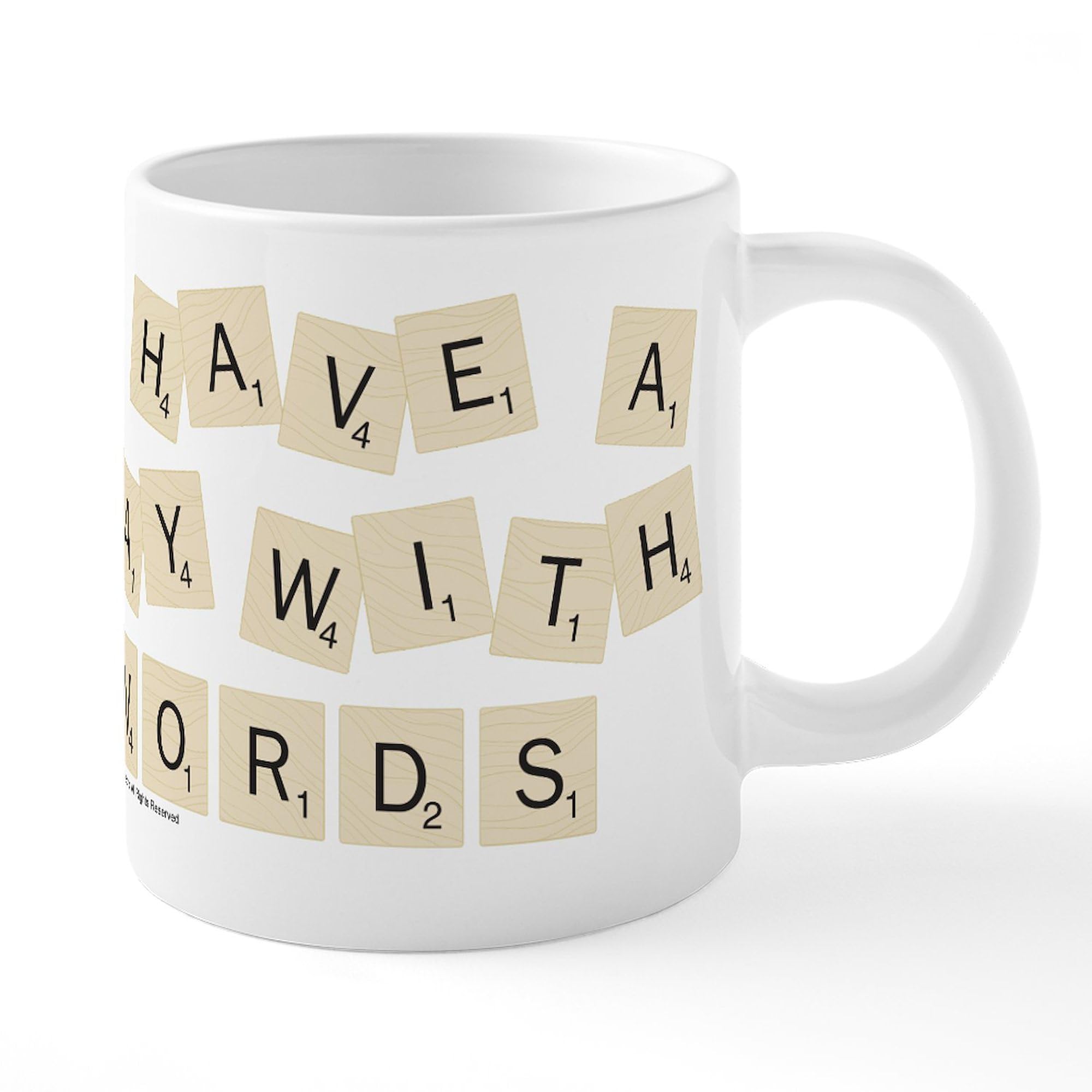 Scrabble Way With Words 20 oz Ceramic Coffee Mug - Large Insulated Tea Cup for Office, Home & Gifts - Perfect for Coffee, Tea & Hot Beverages