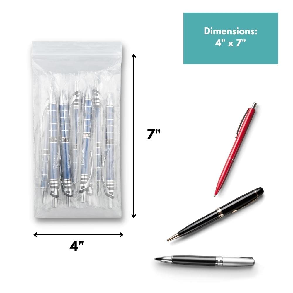 PSBM 4x7 Inch Clear Reclosable Zipper Bags - 10000 Pack of 2 Mil Durable Poly Plastic Storage Bags | Perfect for Organizing Small Parts, Crafts, Jewelry & Office Supplies