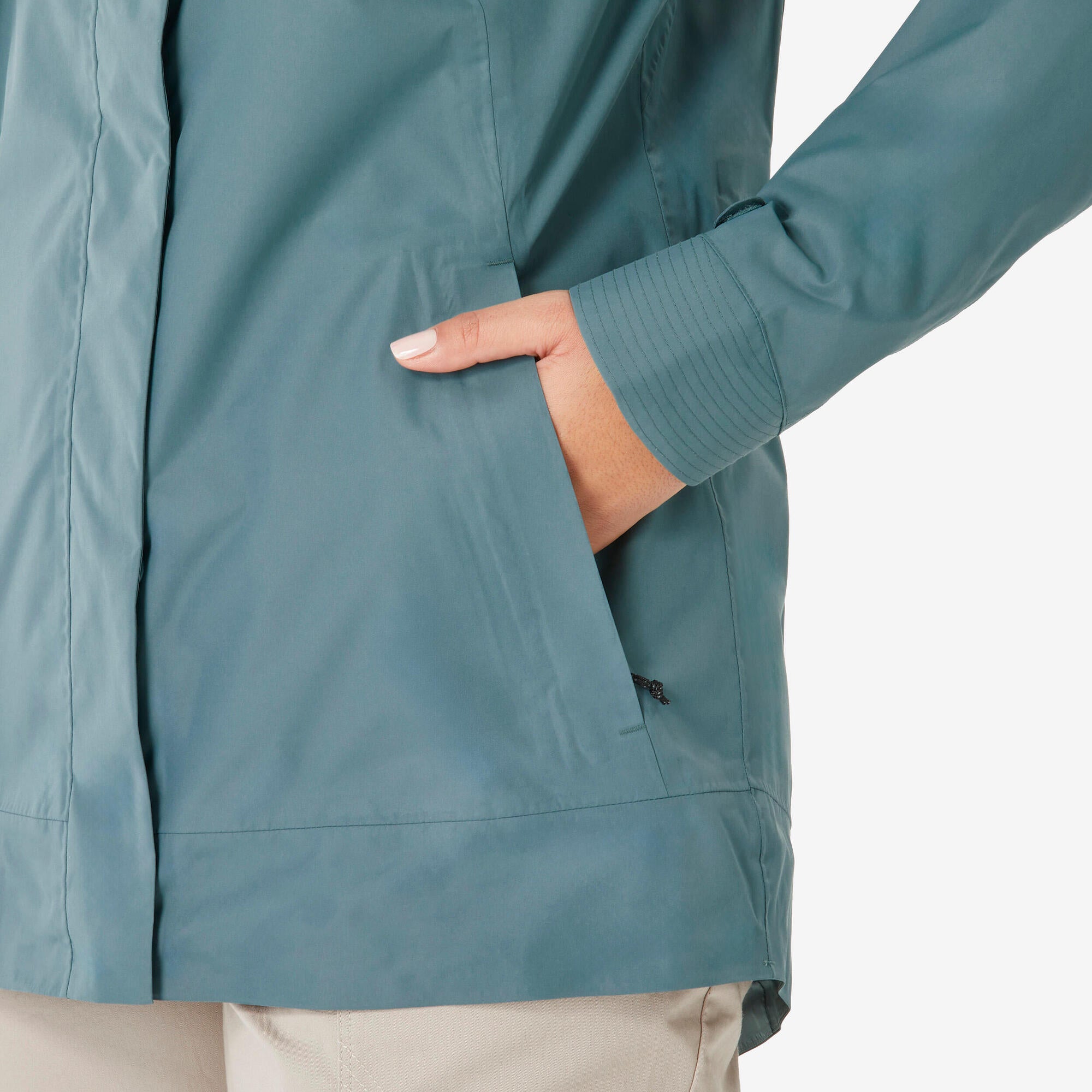 Quechua Women’s NH500 Waterproof Hiking Rain Jacket - Lightweight Windproof Outdoor Coat for Trekking, Camping & Mountain Adventures