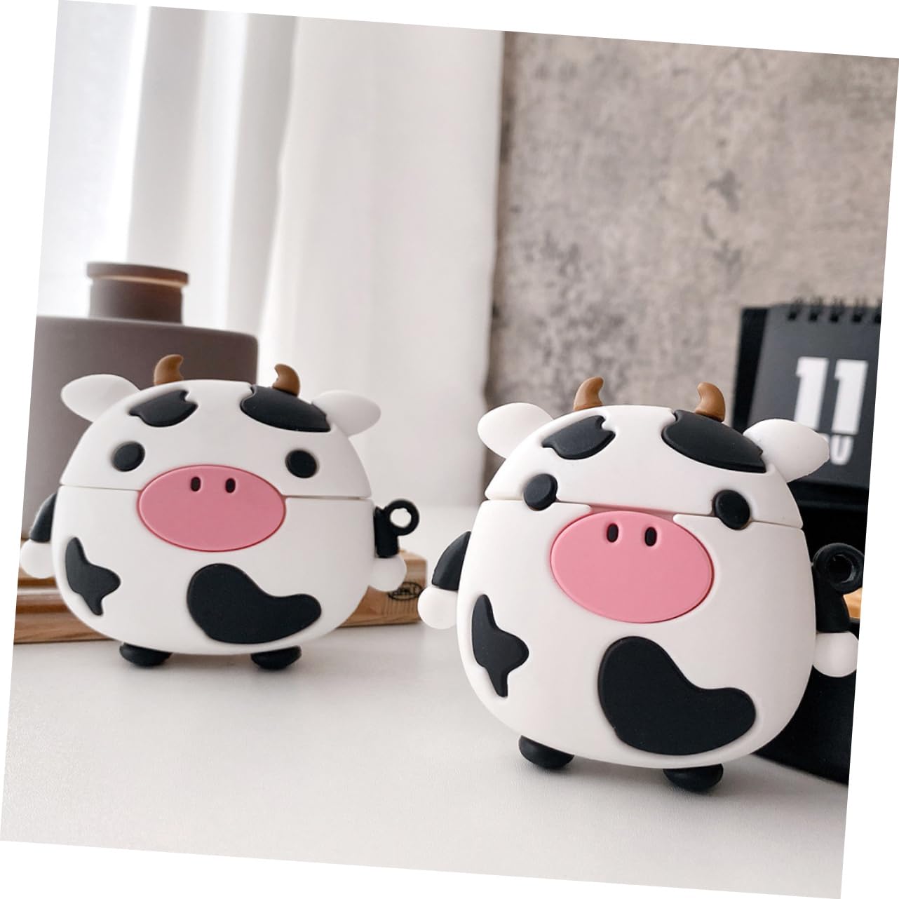 Artibetter 3-Pack Cow Print AirPods Case with Charging Port - Compatible with AirPods 1 & 2, Stylish & Portable Earphone Cover for Women & Men | Perfect for Travel, Gym & Daily Use
