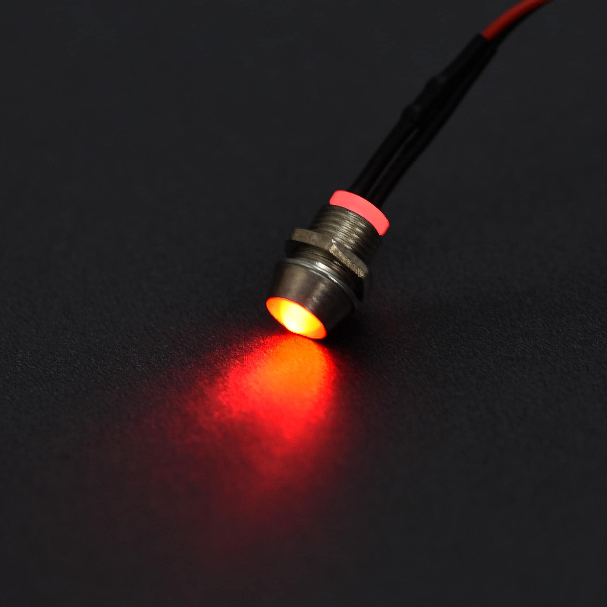 uxcell 12V LED Indicator Light - 8mm Panel Mount Red Signal Lamp with Metal Shell (2Pcs) - Perfect for Industrial Equipment, Automotive Dashboards & Control Panels